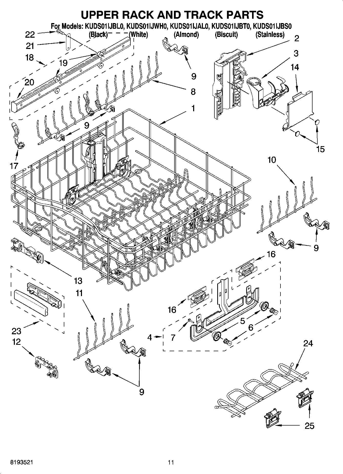09 - UPPER RACK AND TRACK PARTS