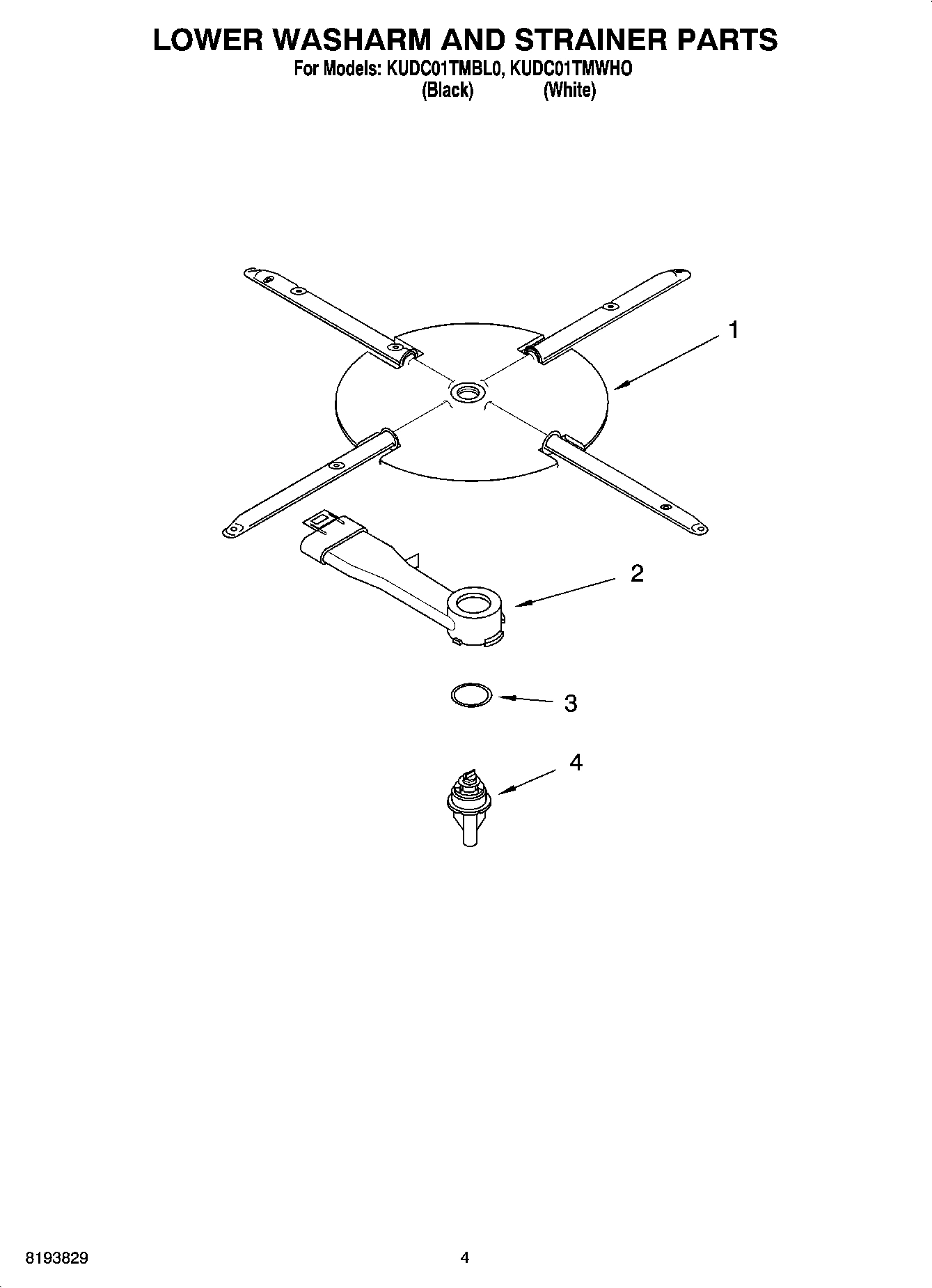 04 - LOWER WASHARM AND STRAINER PARTS