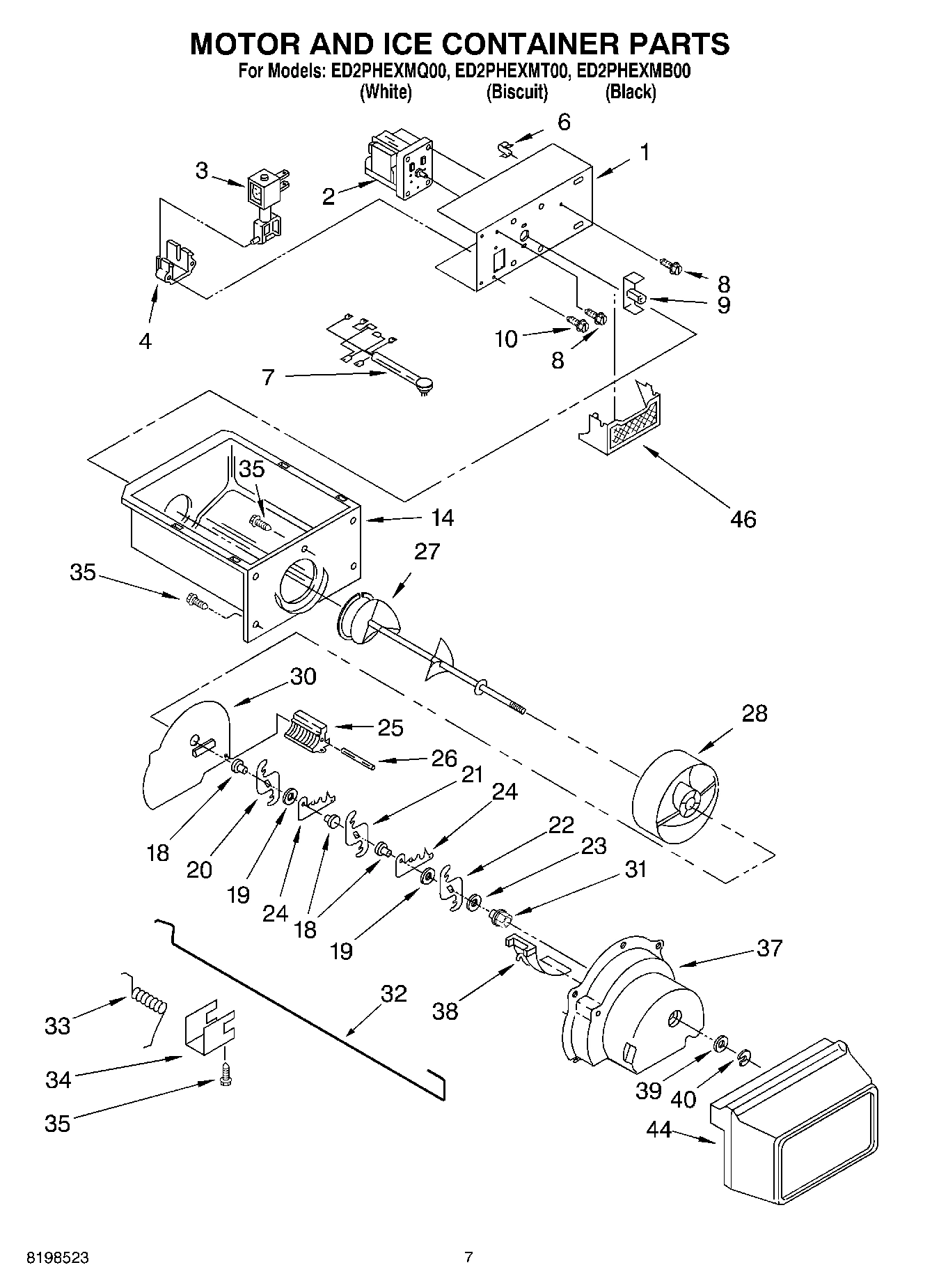 05 - MOTOR AND ICE CONTAINER PARTS