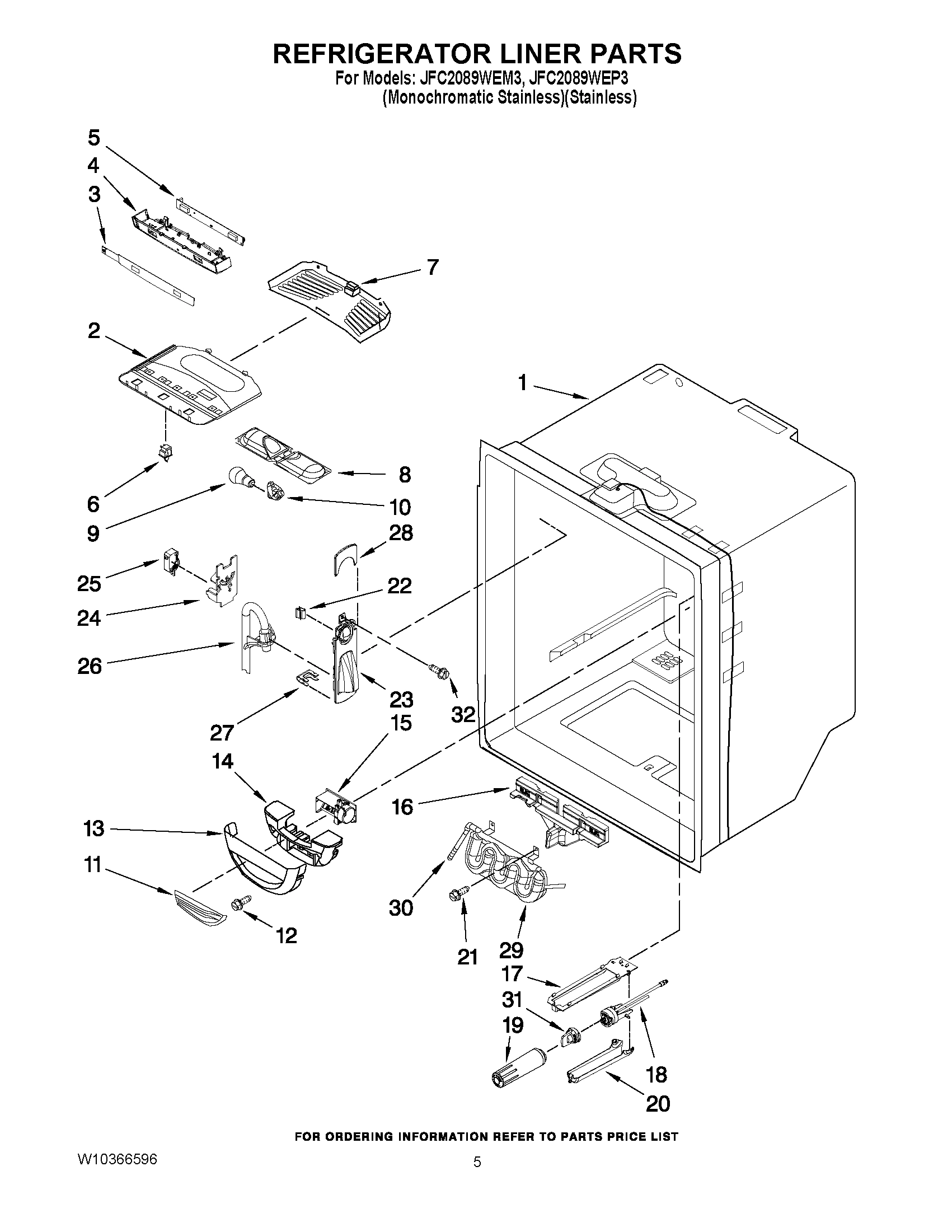 03 - REFRIGERATOR LINER PARTS