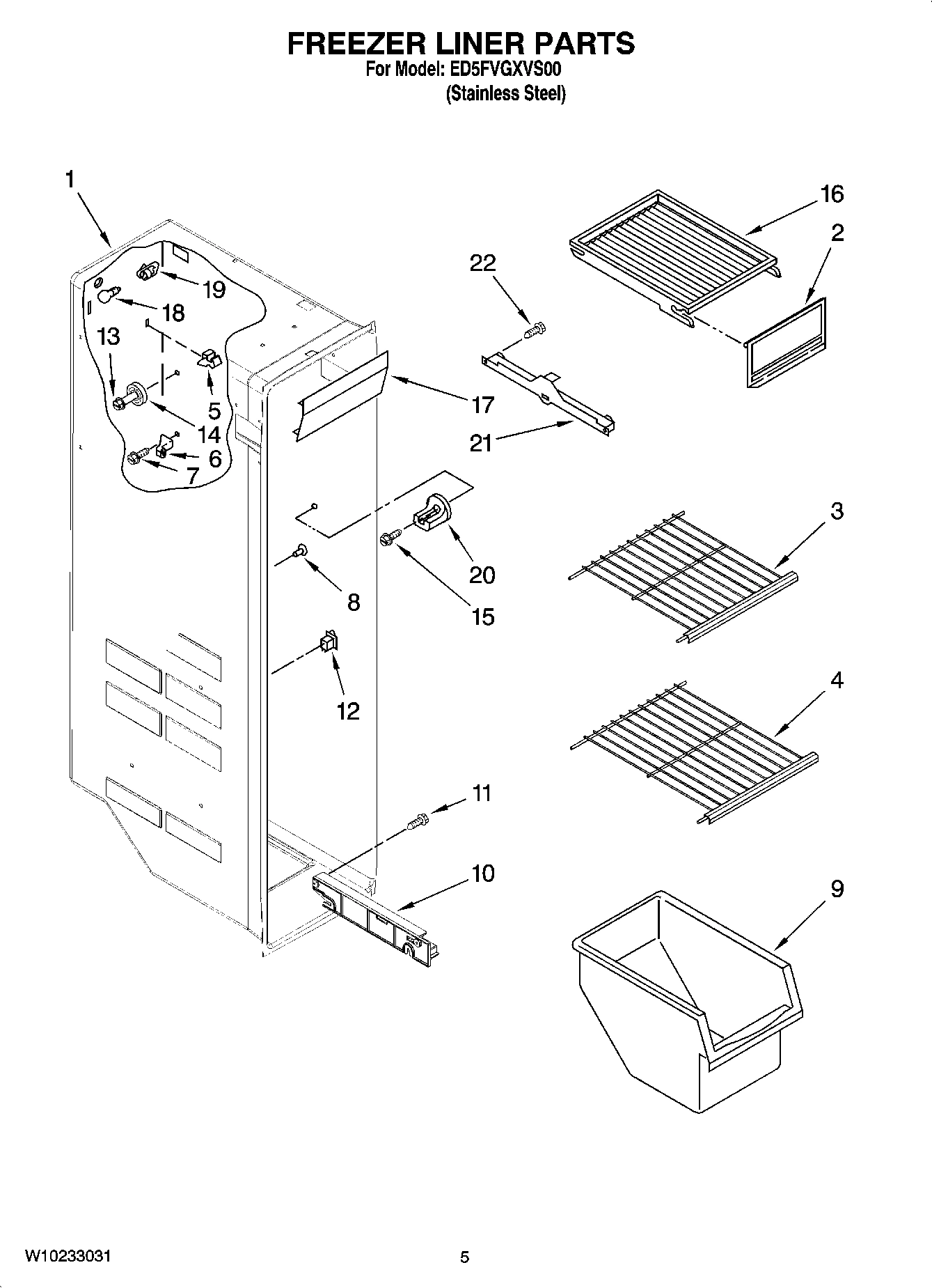 04 - FREEZER LINER PARTS