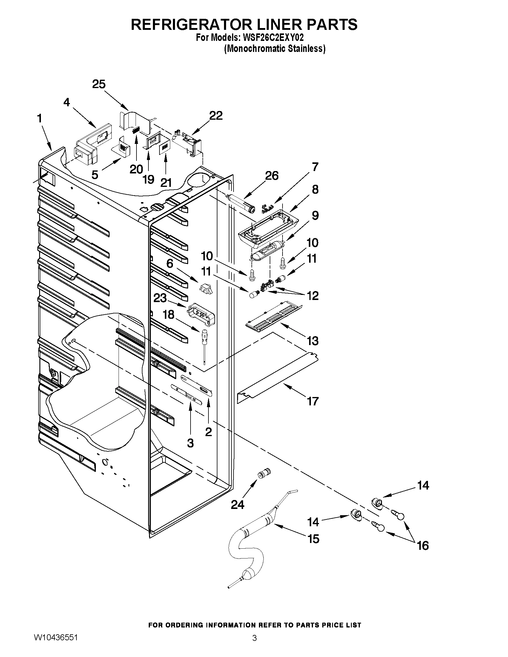 02 - REFRIGERATOR LINER PARTS