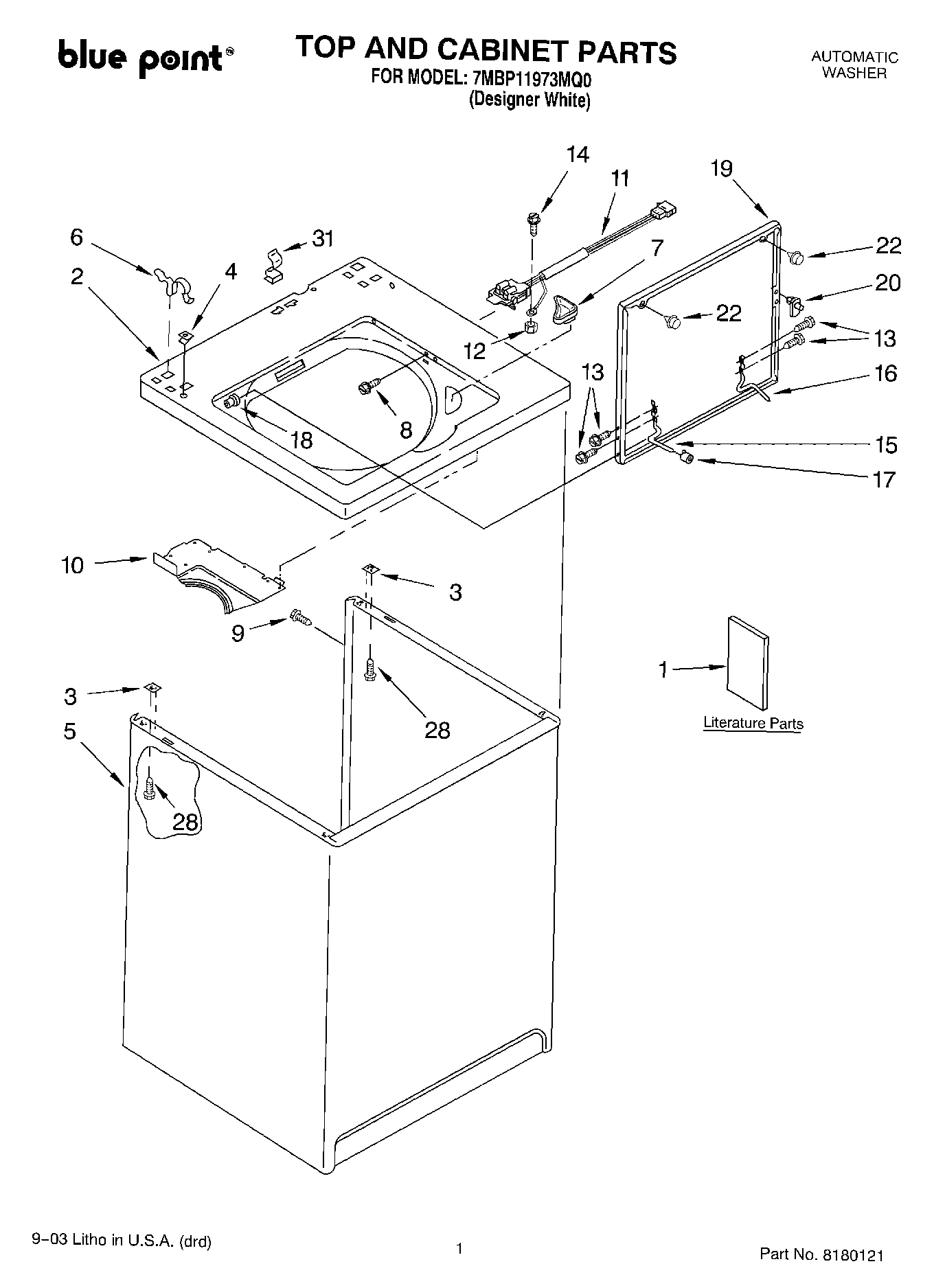 01 - TOP AND CABINET PARTS