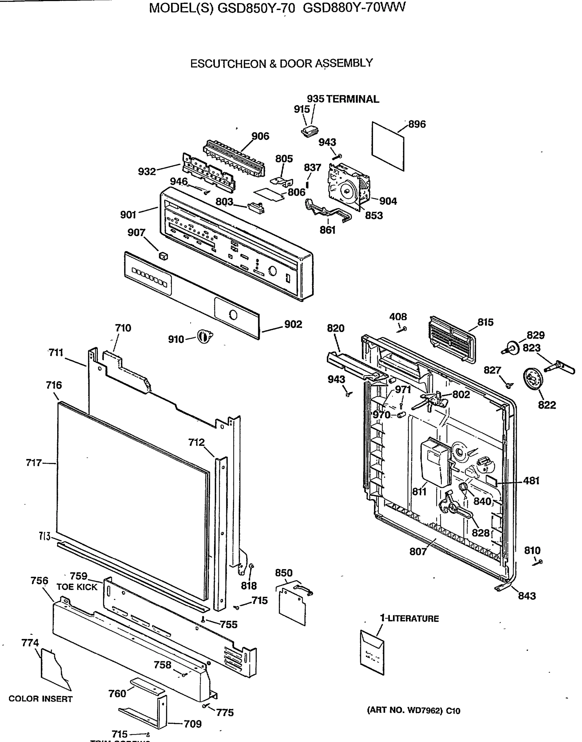 ESCUTCHEON & DOOR ASSEMBLY