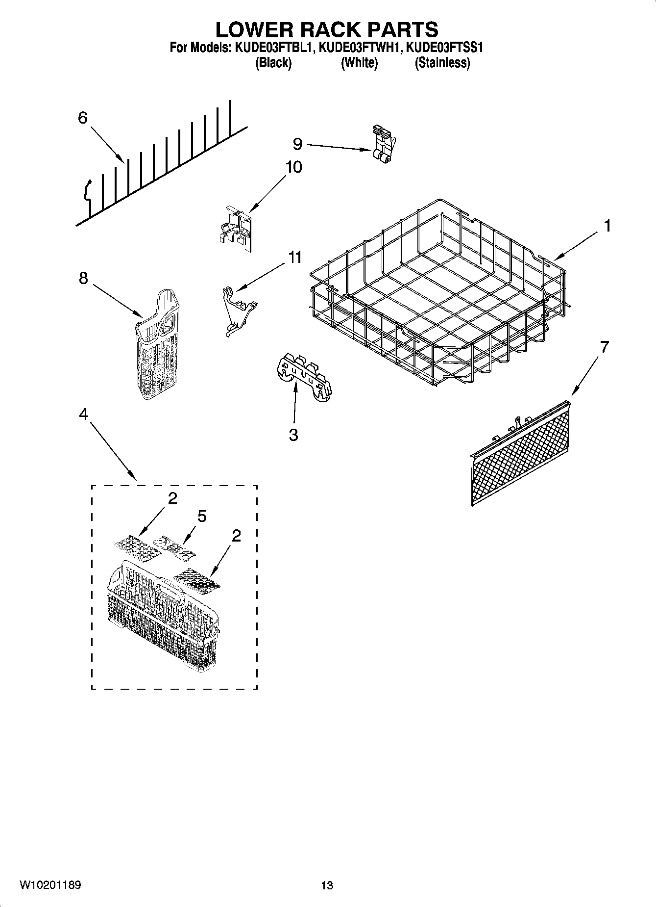10 - LOWER RACK PARTS
