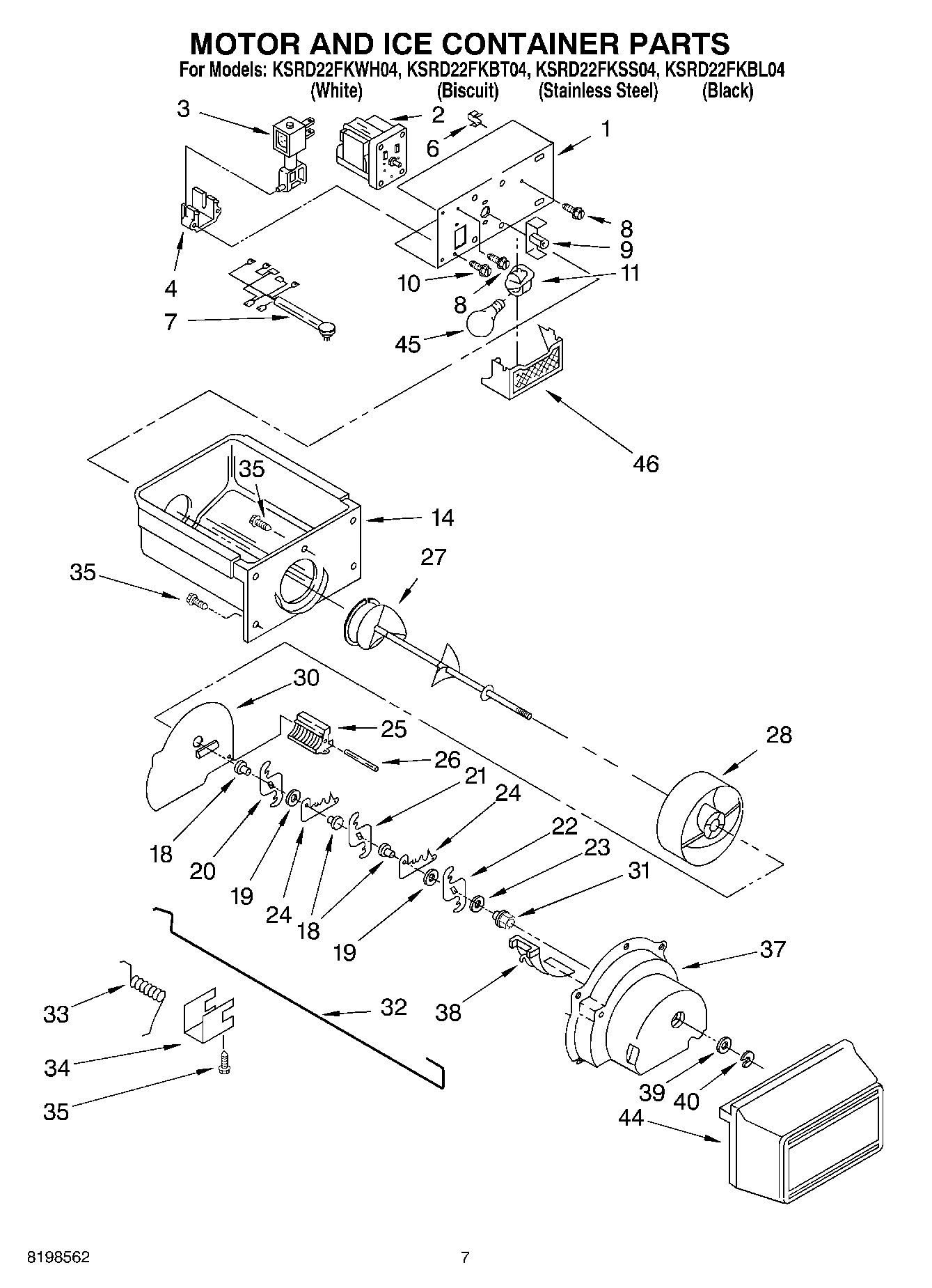 05 - MOTOR AND ICE CONTAINER PARTS