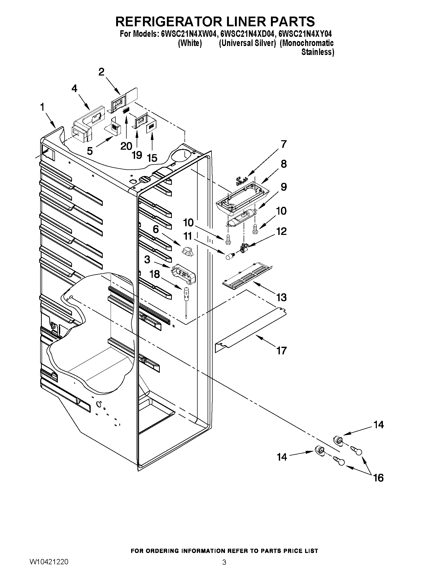 02 - REFRIGERATOR LINER PARTS