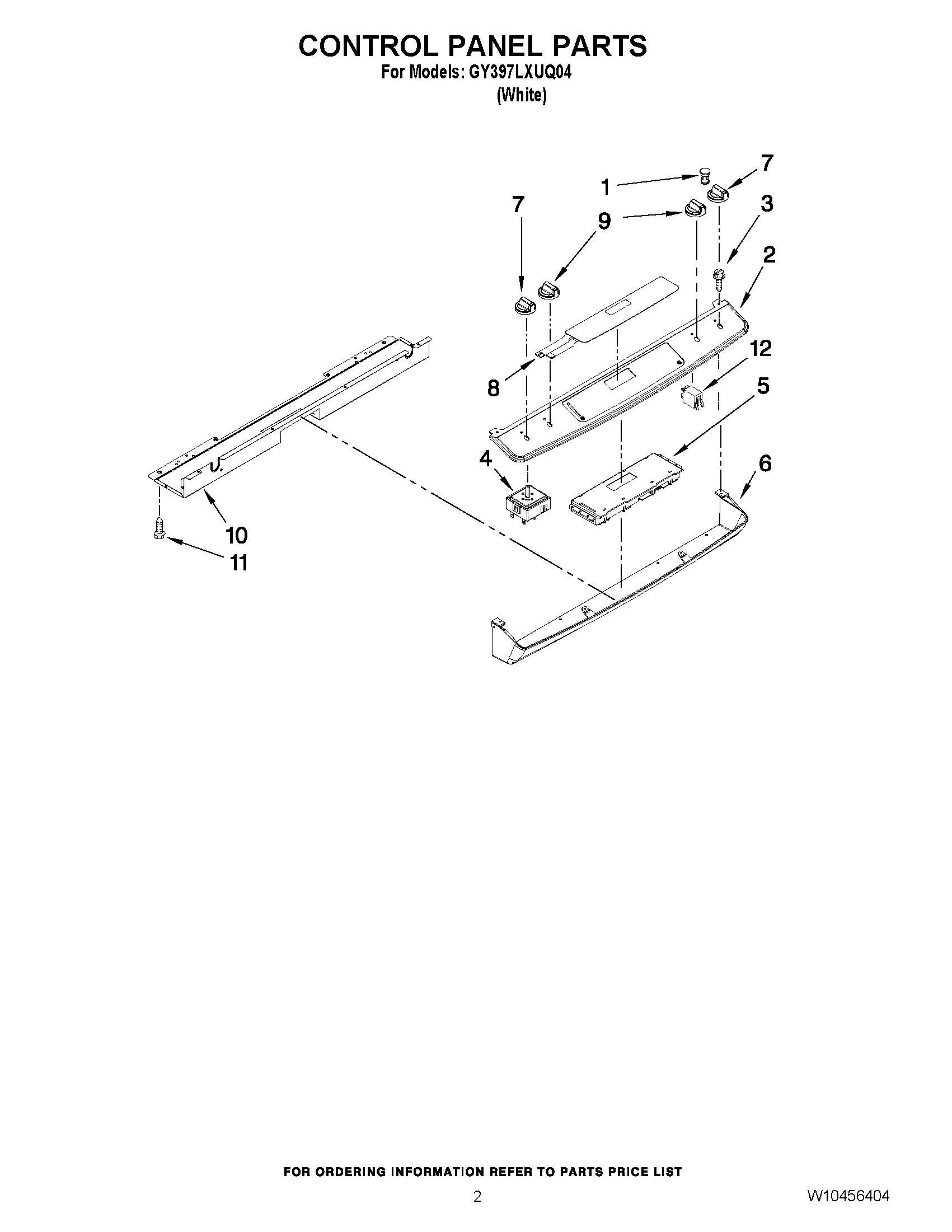 02 - CONTROL PANEL PARTS