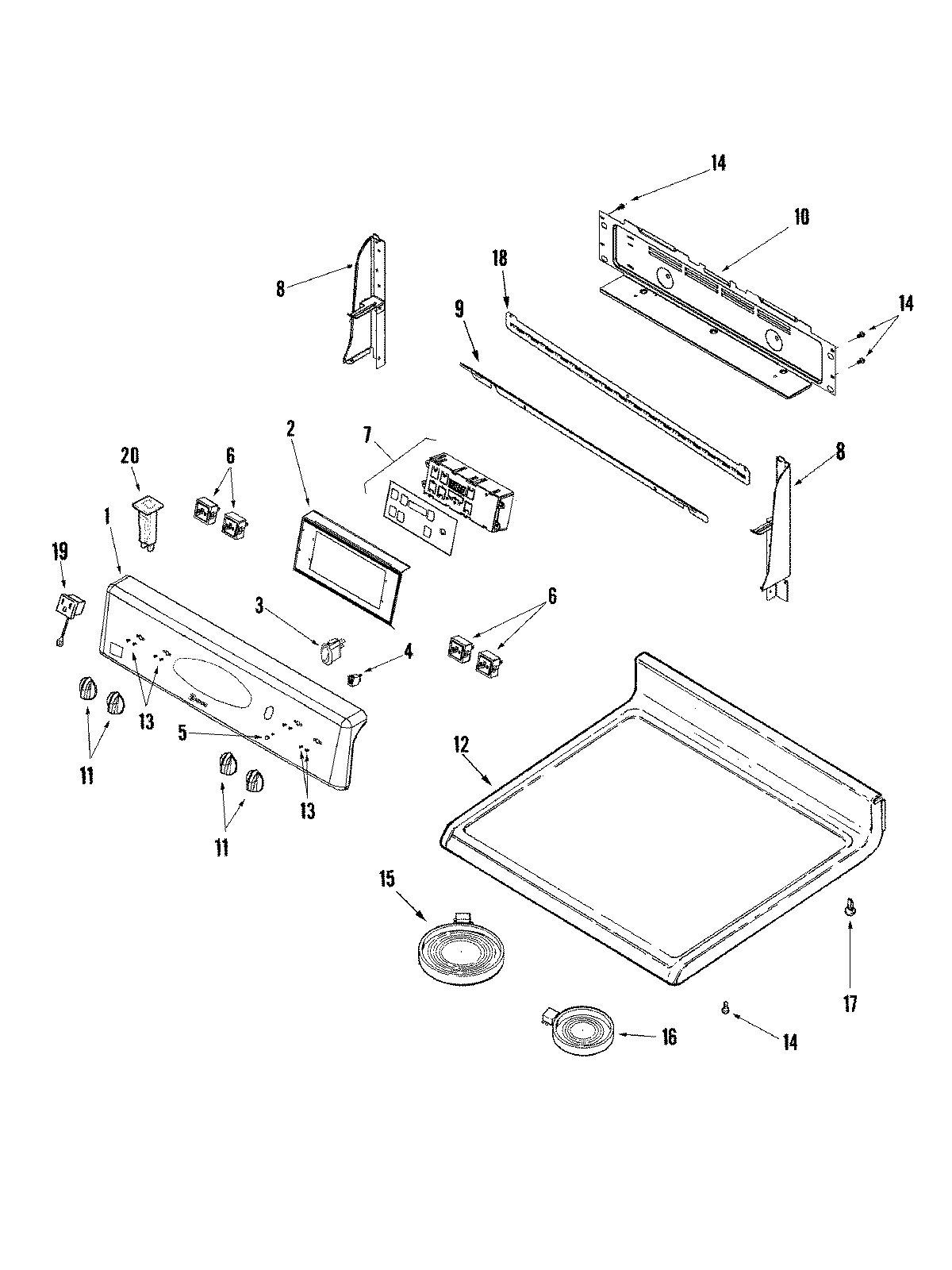 02 - CONTROL PANEL/TOP ASSEMBLY