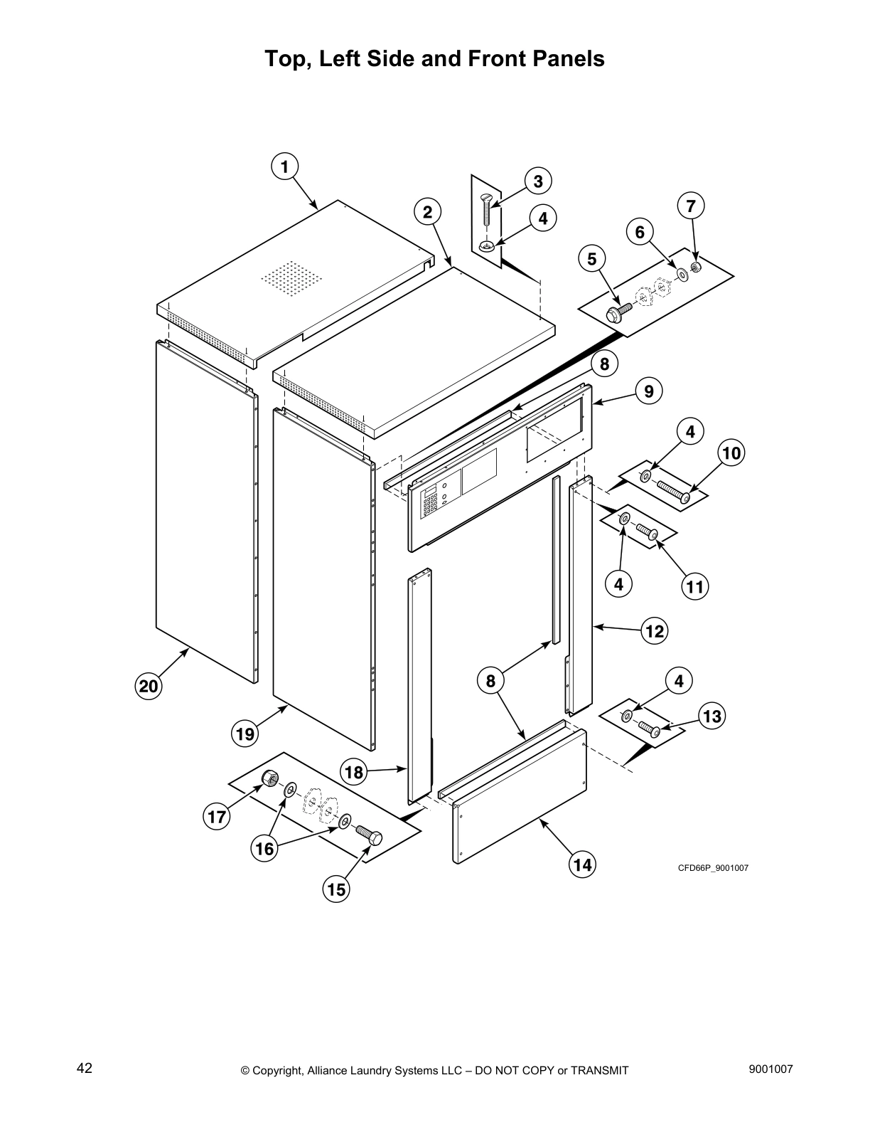 Top, Left Side and Front Panels
