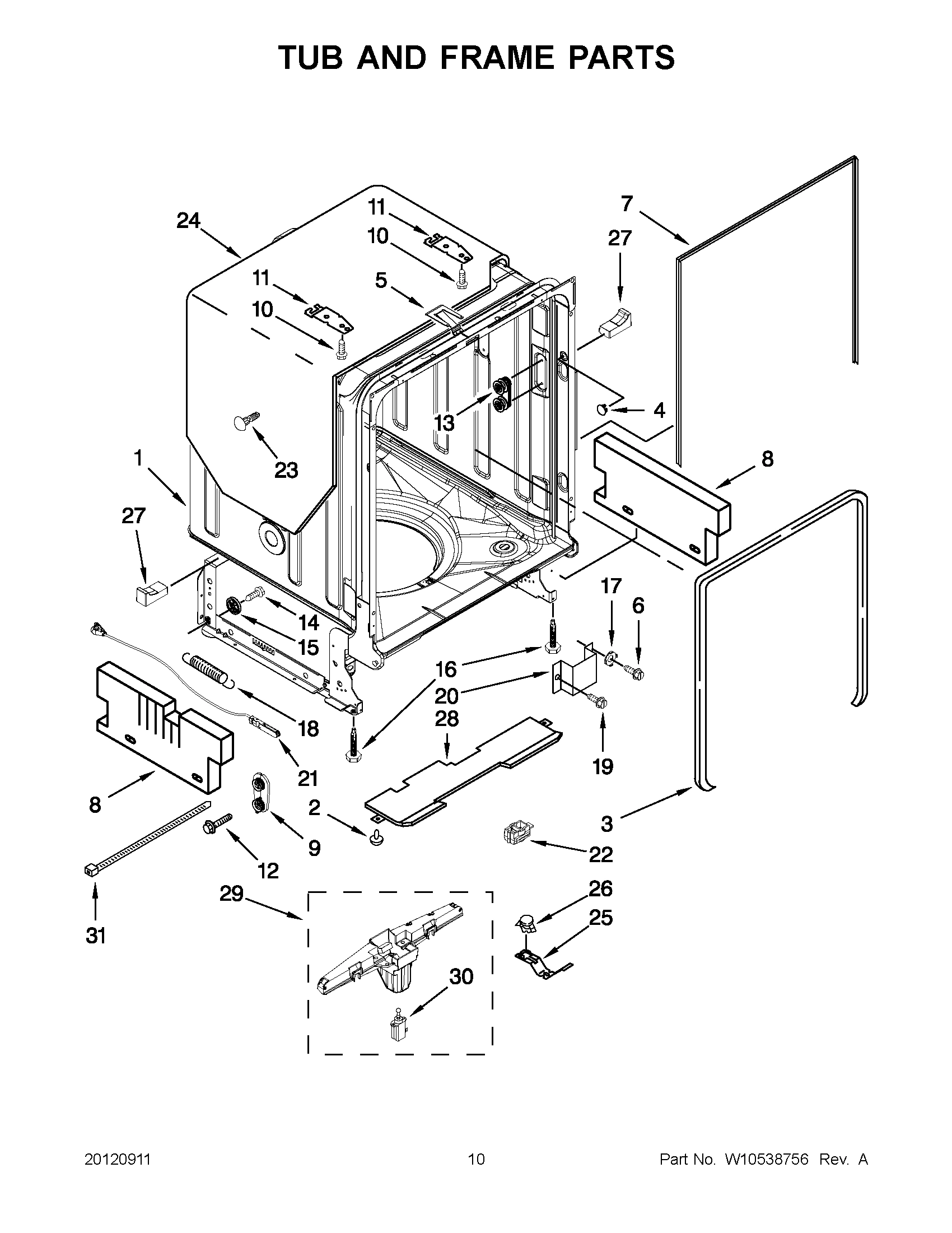 05 - TUB AND FRAME PARTS