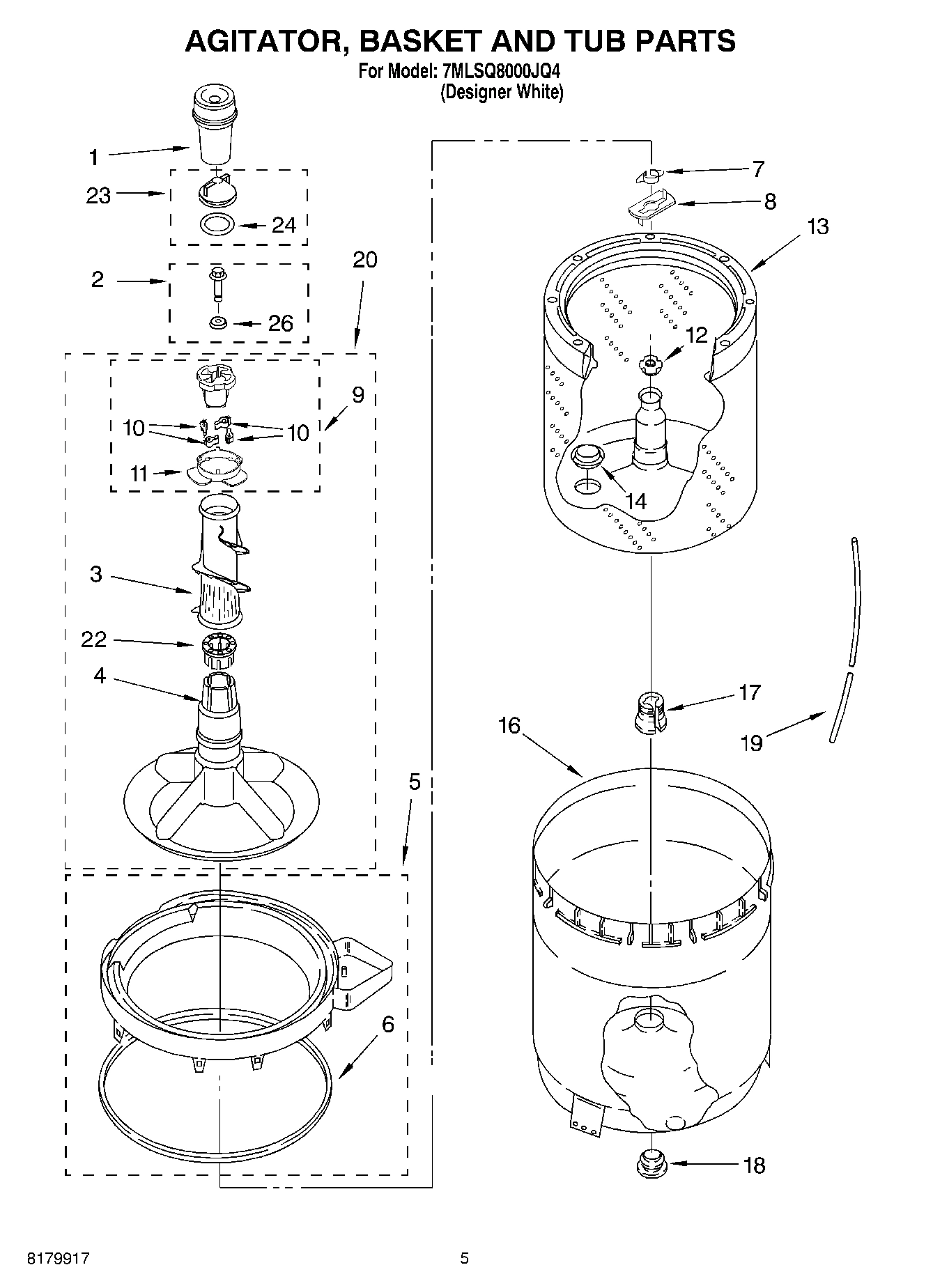 03 - AGITATOR, BASKET AND TUB