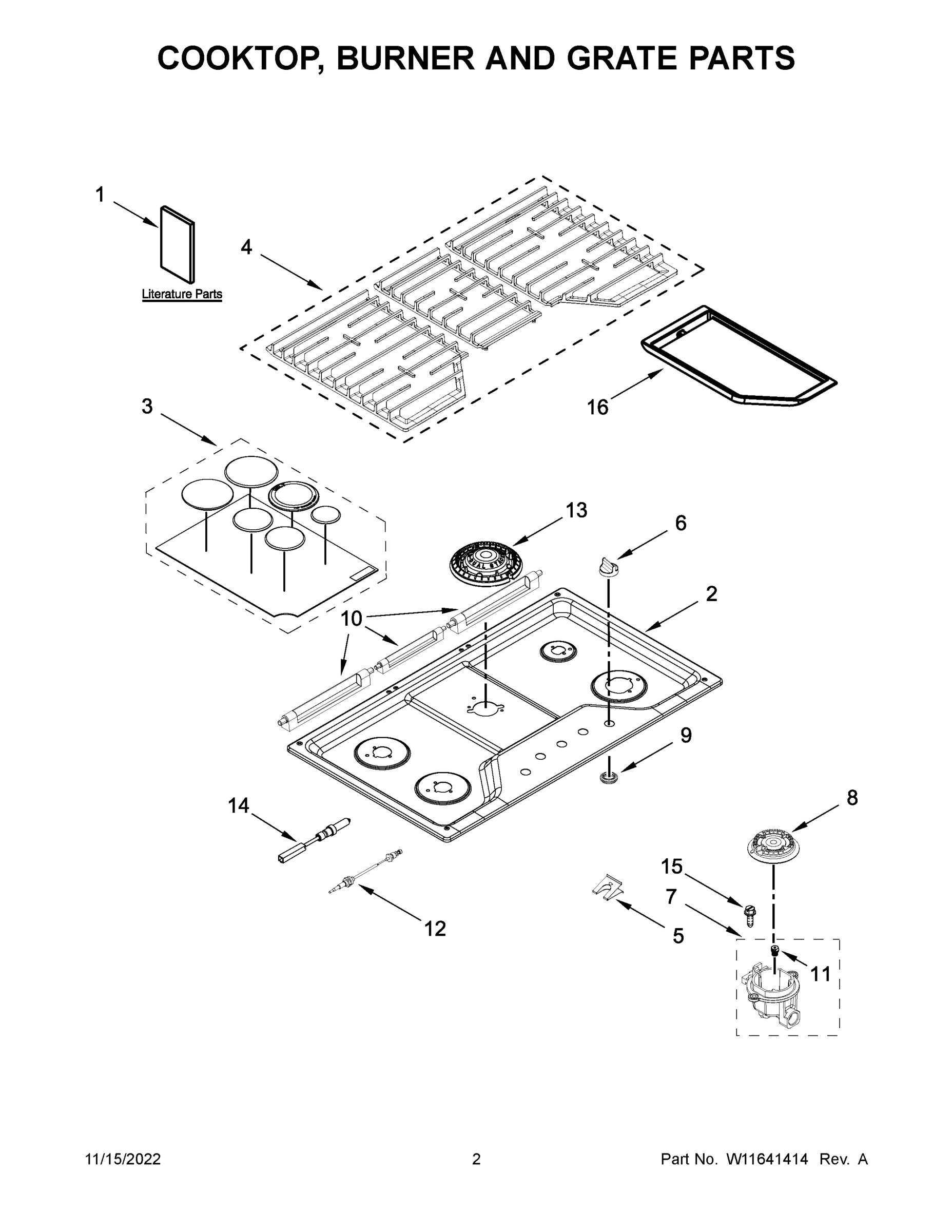 02 - COOKTOP, BURNER AND GRATE PARTS