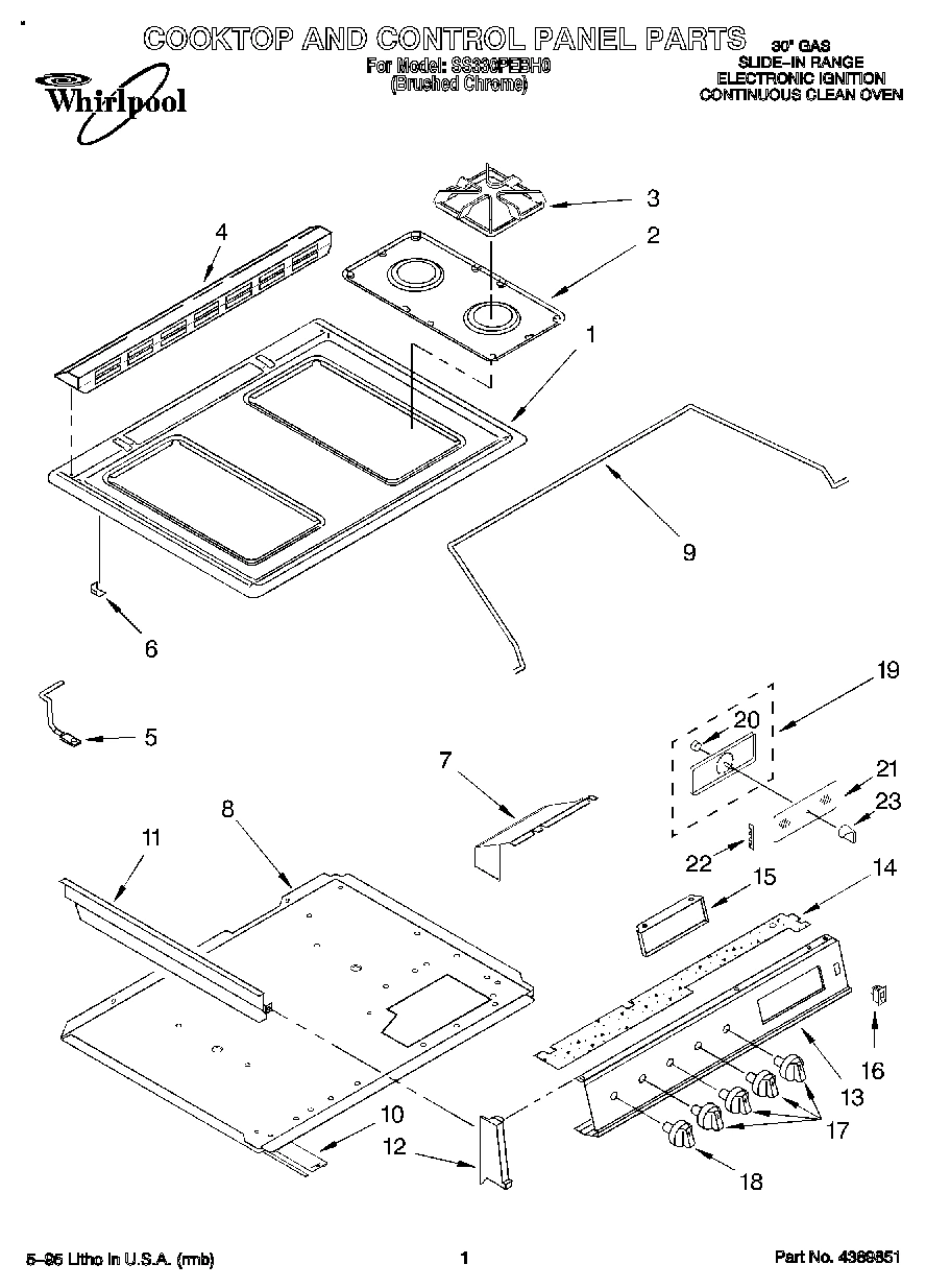 01 - COOKTOP AND CONTROL PANEL