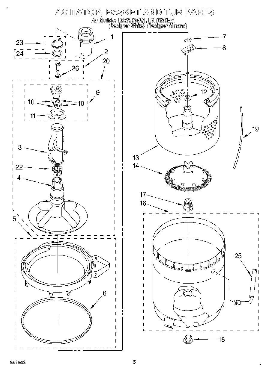 03 - AGITATOR, BASKET AND TUB