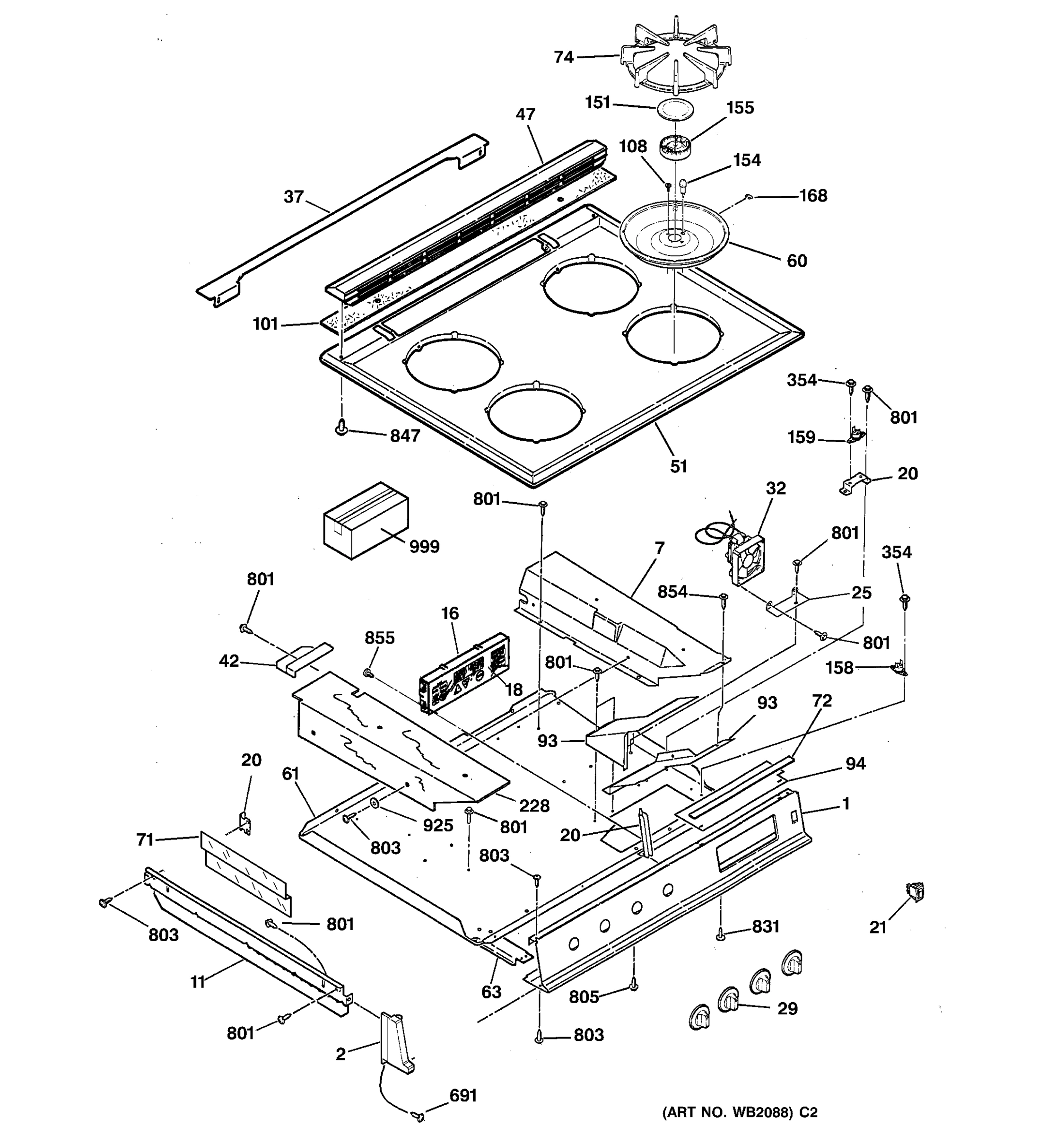 CONTROL PANEL & COOKTOP