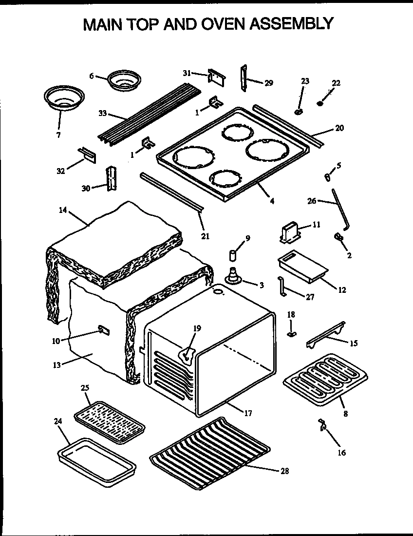 04 - MAIN TOP AND OVEN ASSY