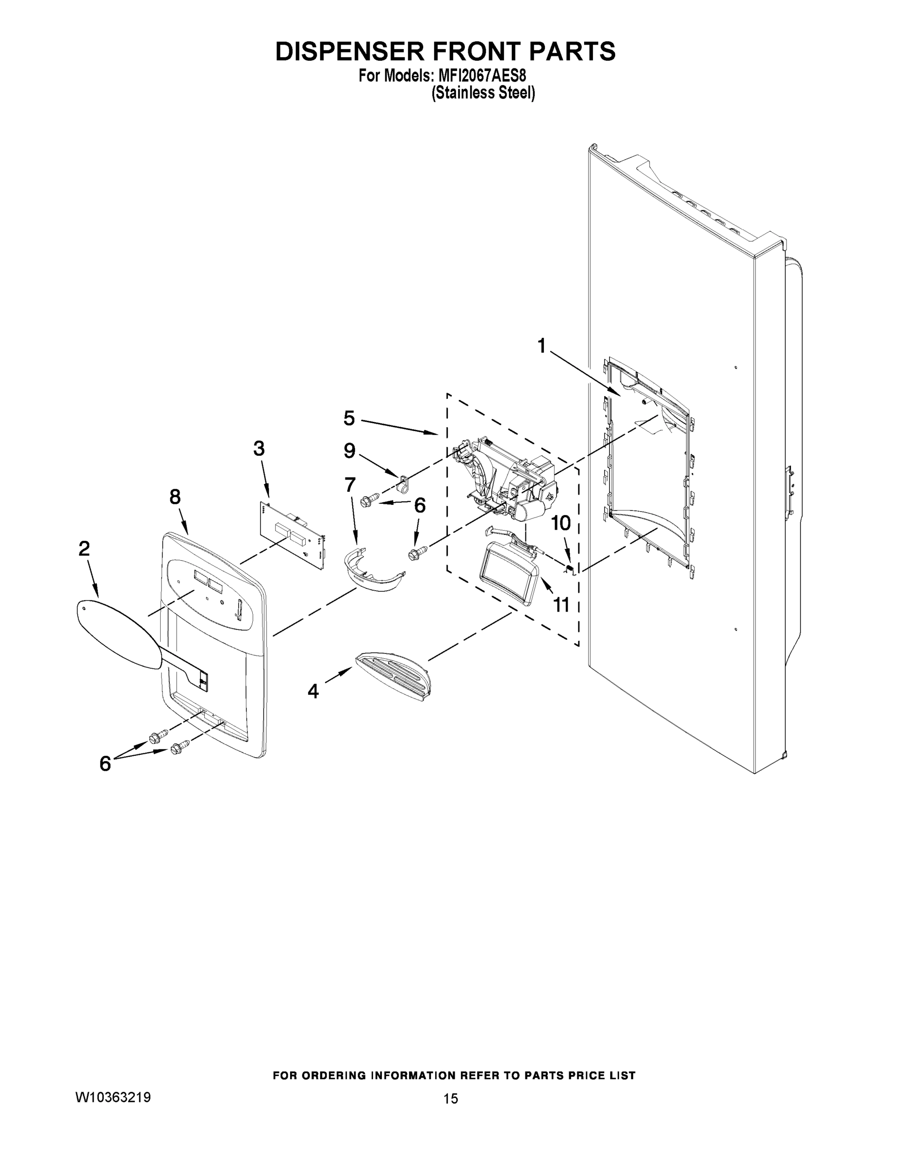 08 - DISPENSER FRONT PARTS