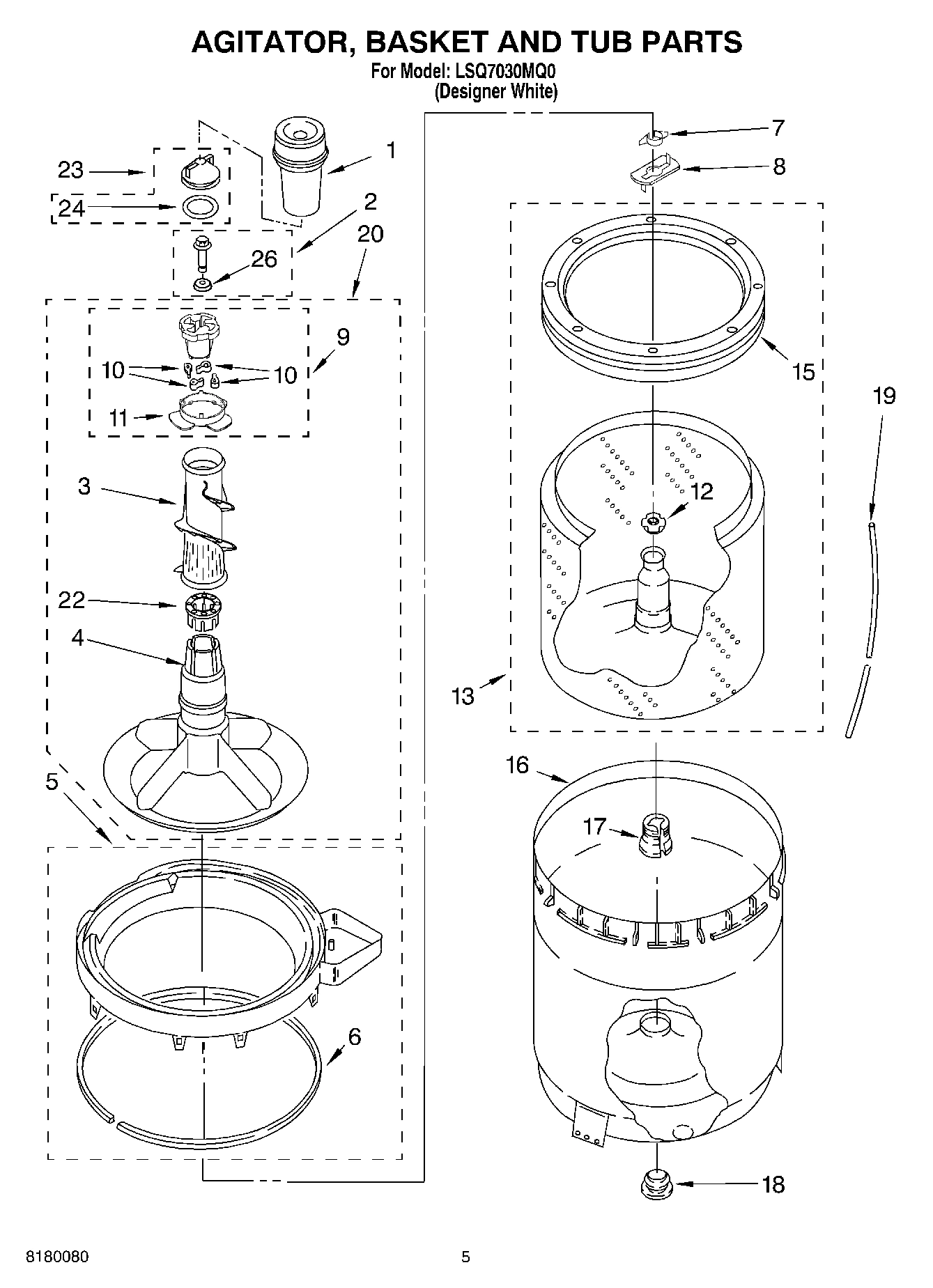 03 - AGITATOR, BASKET AND TUB PARTS