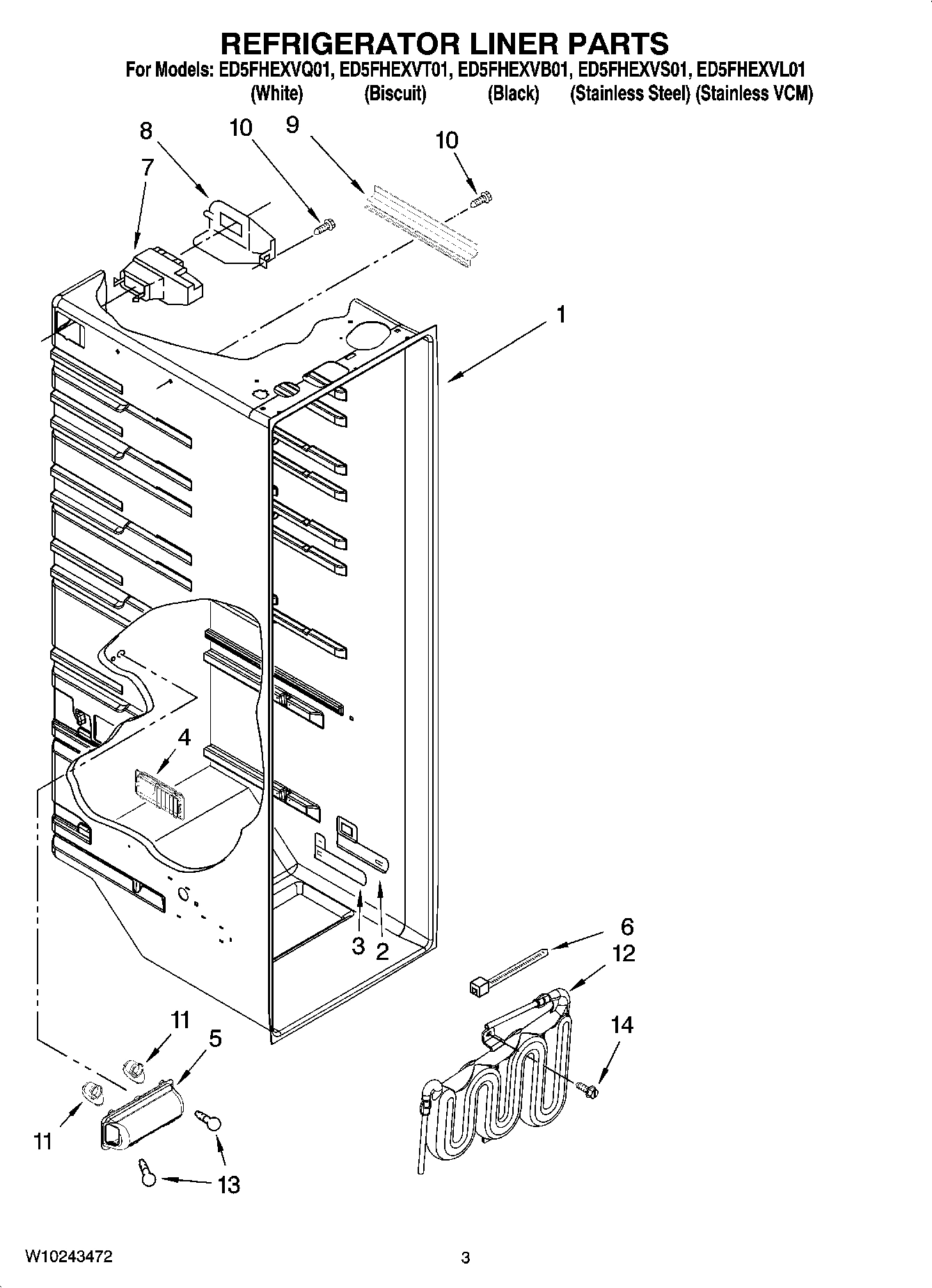 02 - REFRIGERATOR LINER PARTS
