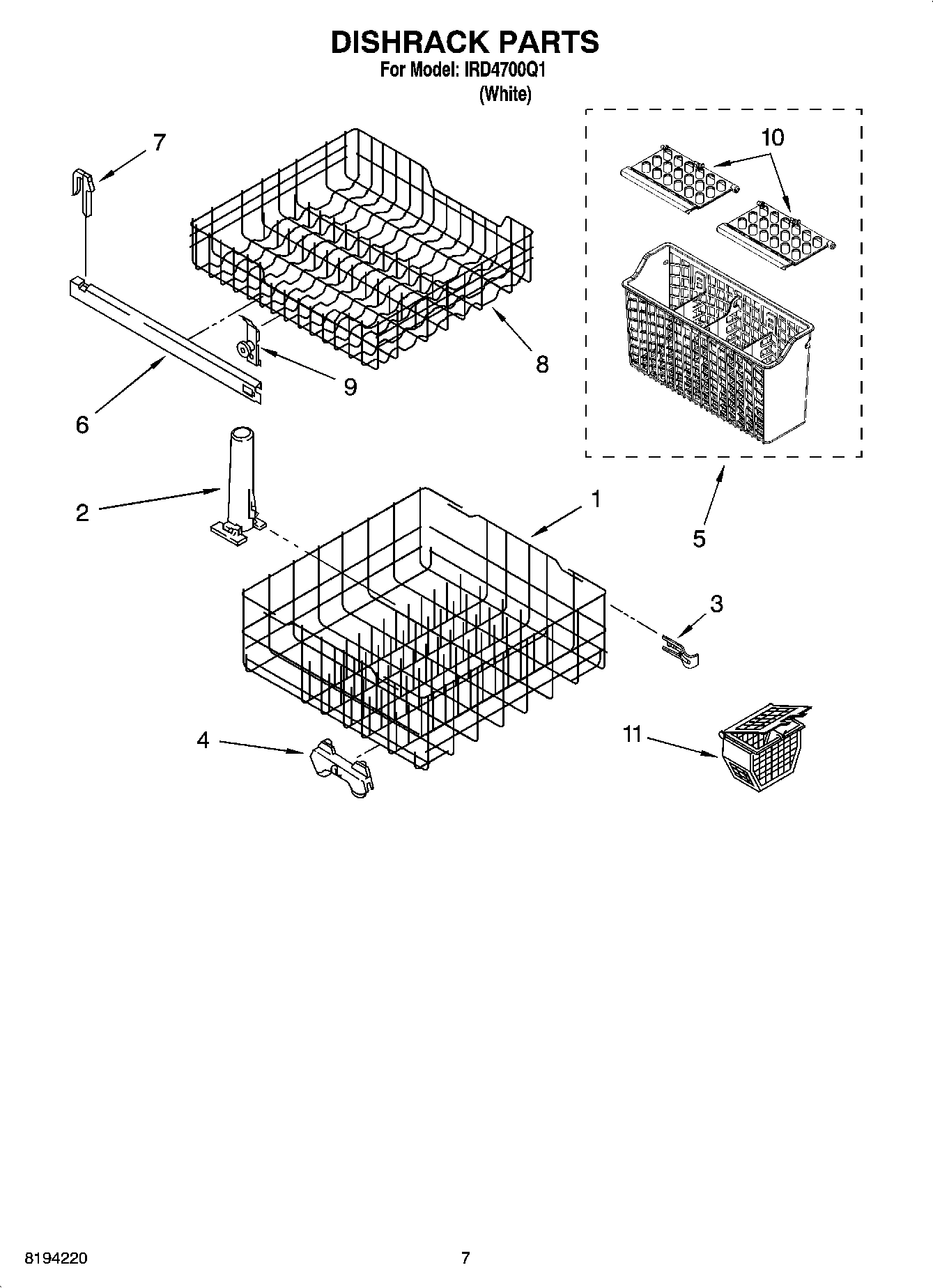 06 - DISHRACK PARTS, OPTIONAL PARTS (NOT INCLUDED)