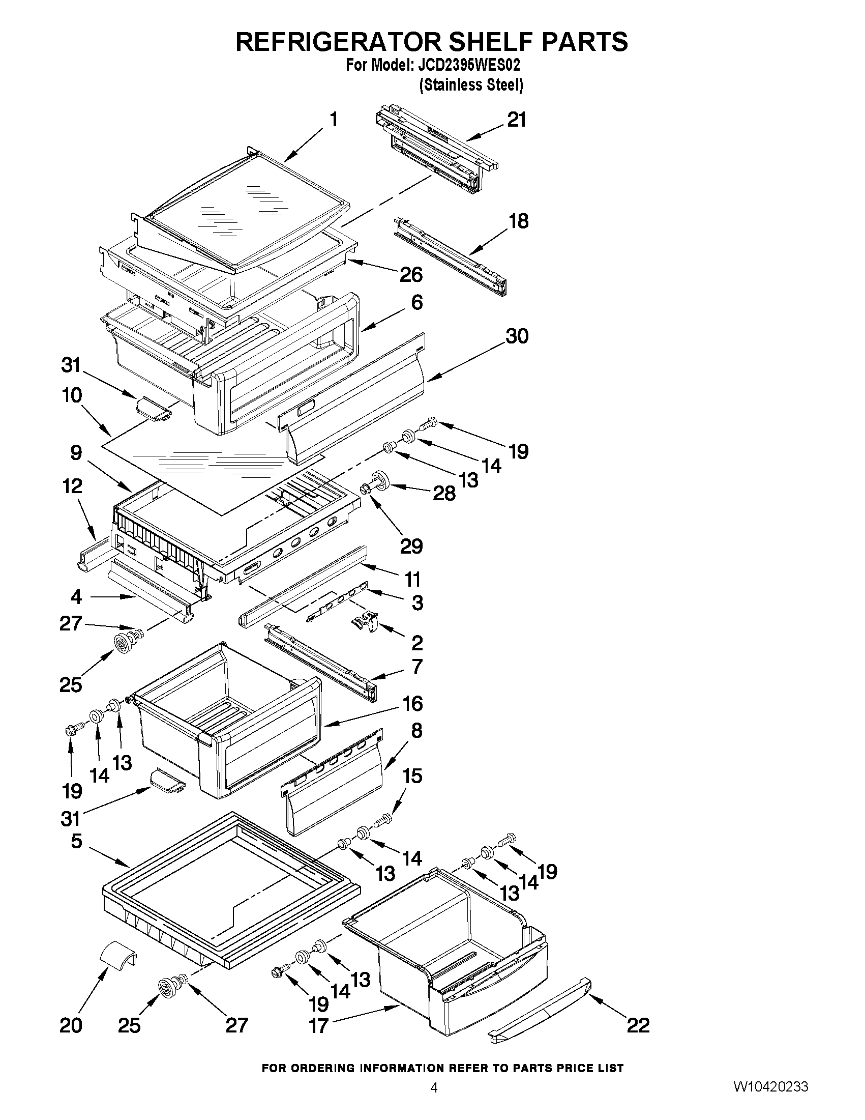 03 - REFRIGERATOR SHELF PARTS