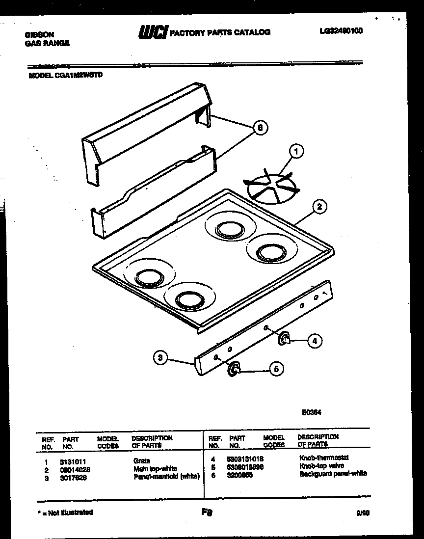 02 - BACKGUARD AND COOKTOP PARTS