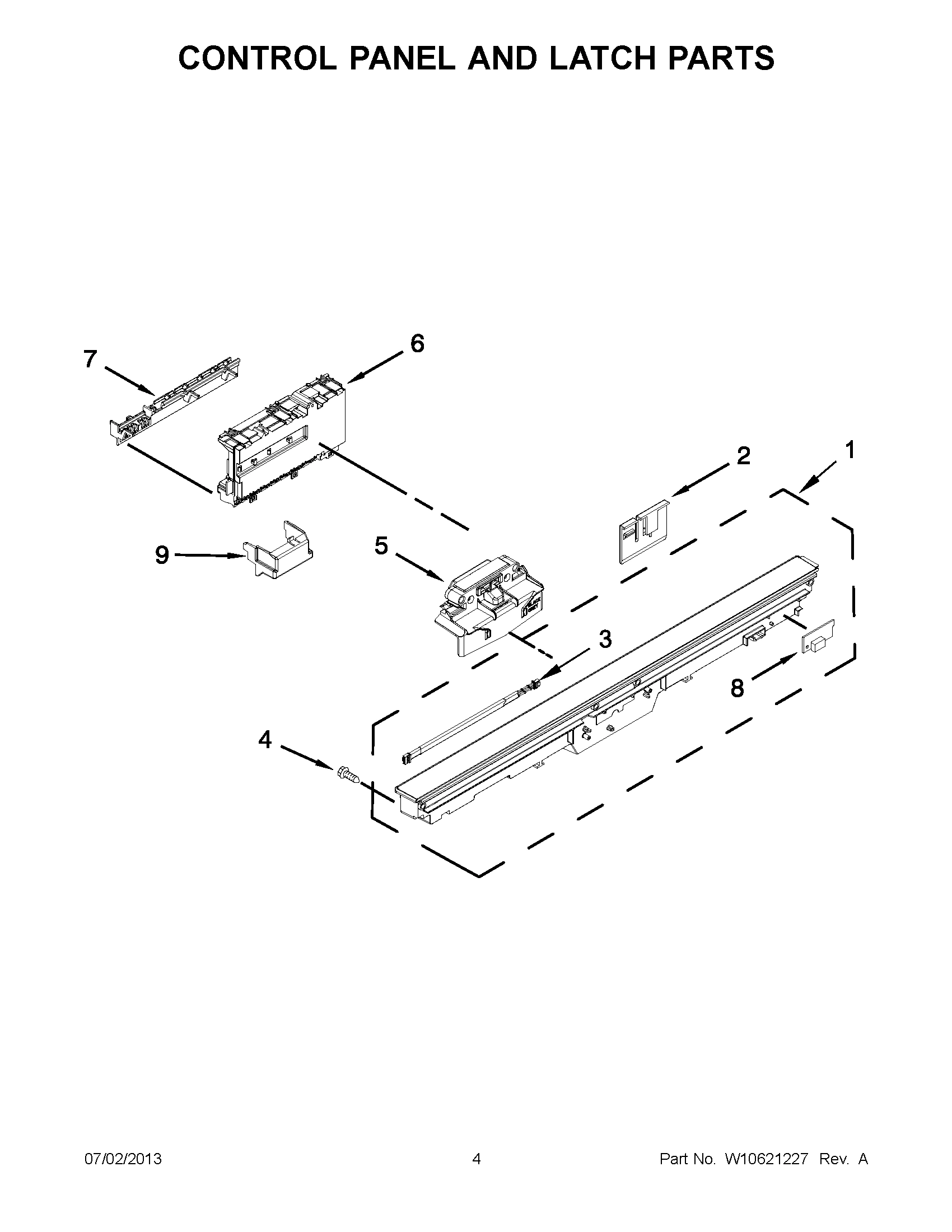 02 - CONTROL PANEL AND LATCH PARTS