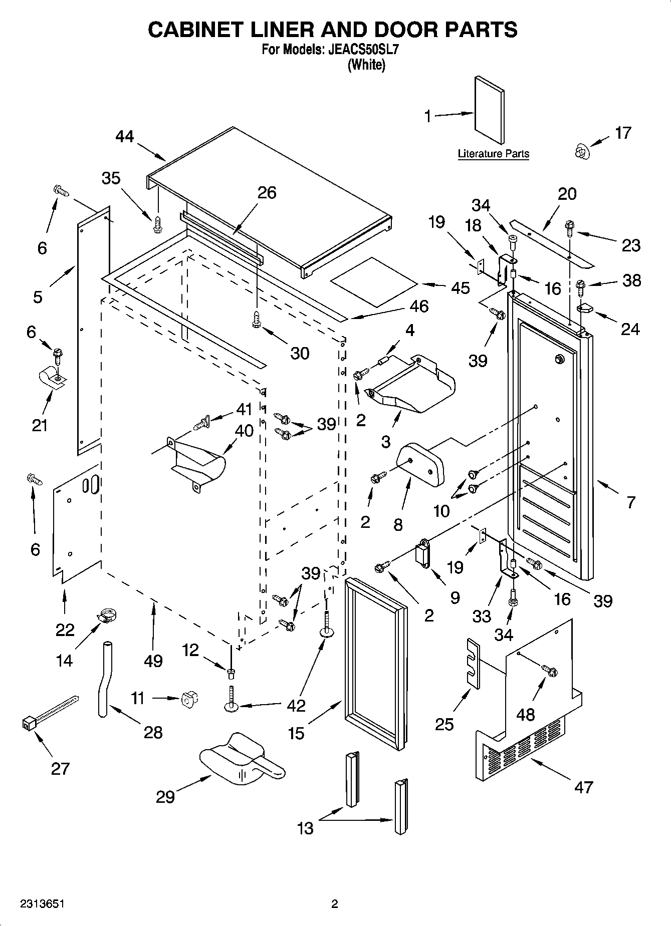 01 - CABINET LINER AND DOOR PARTS