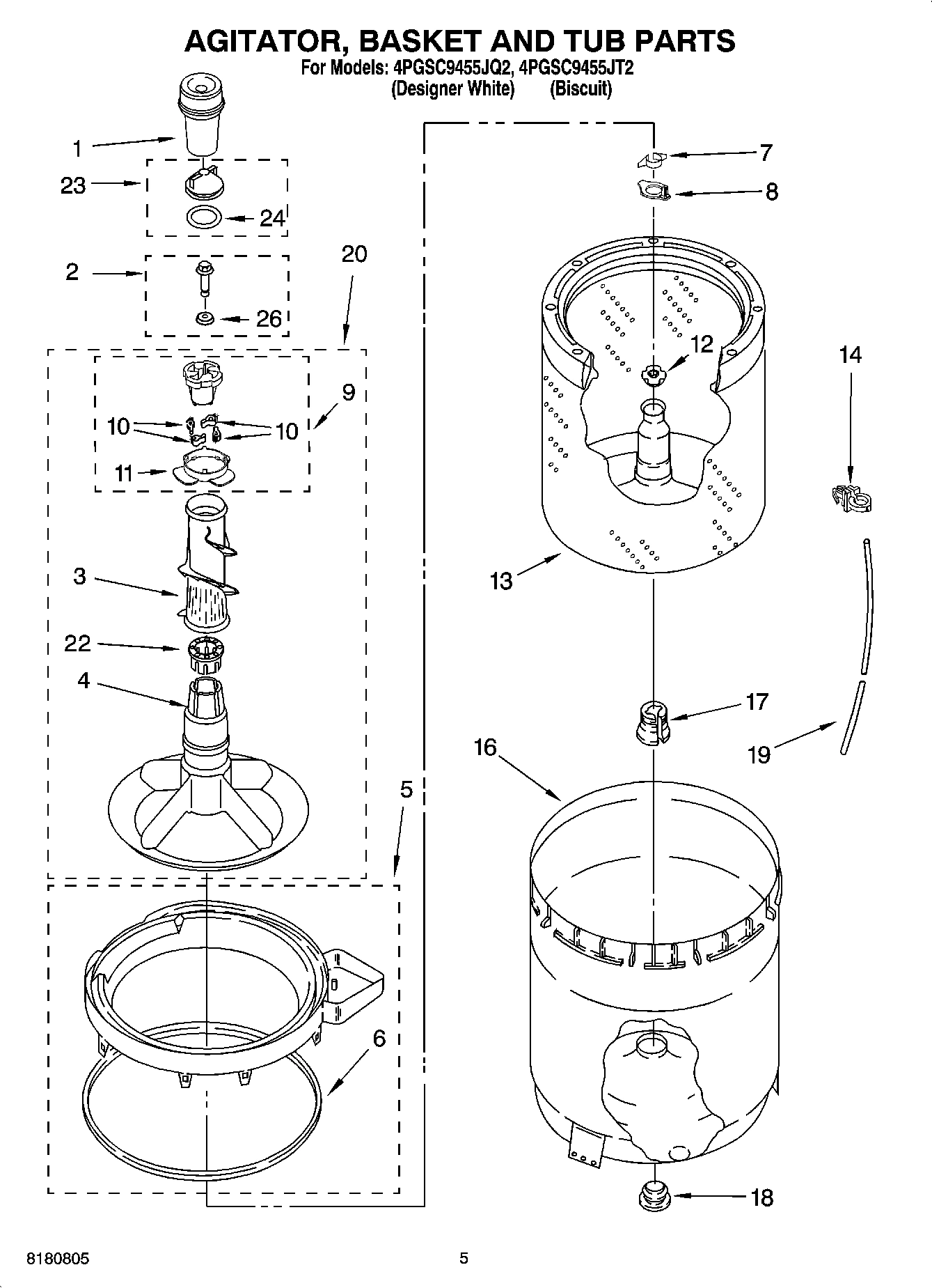 03 - AGITATOR, BASKET AND TUB PARTS