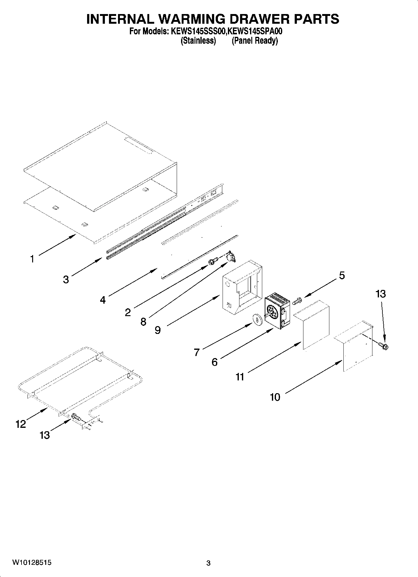 02 - INTERNAL WARMING DRAWER PARTS