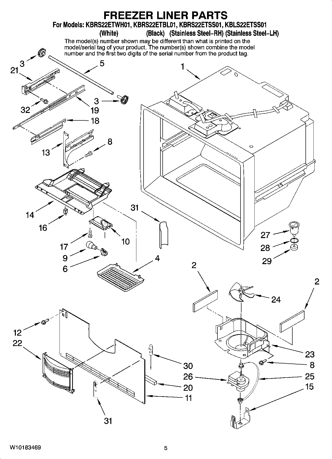 03 - FREEZER LINER PARTS