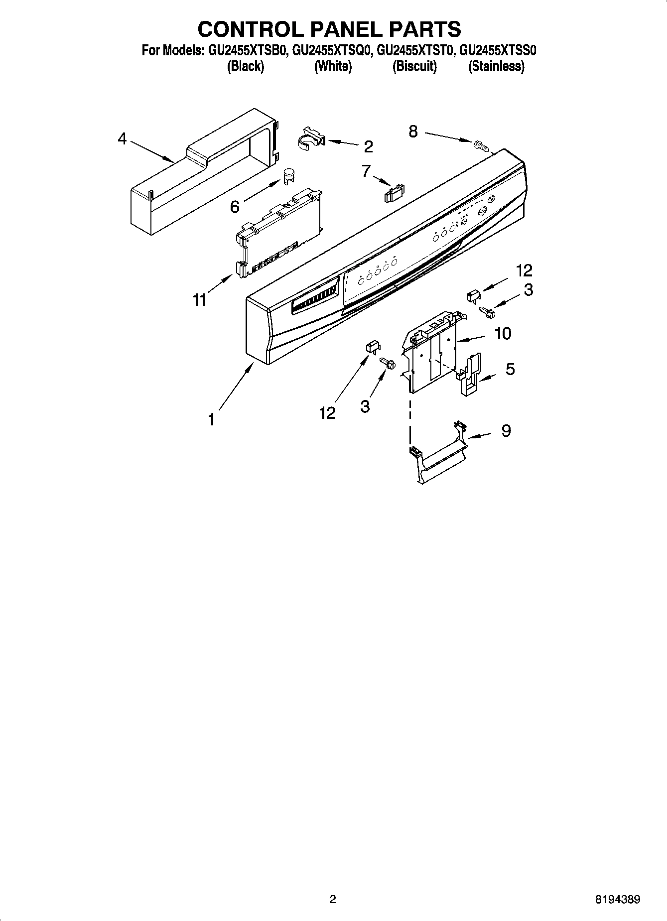 02 - CONTROL PANEL PARTS