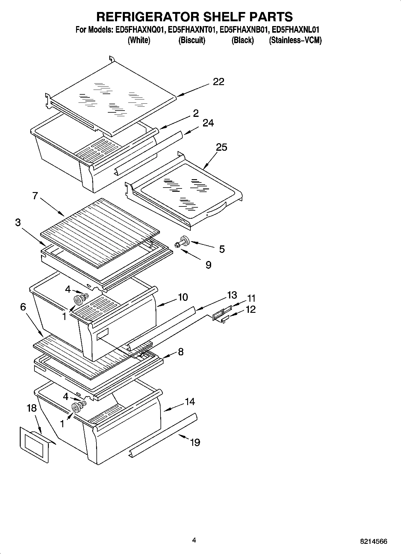 03 - REFRIGERATOR SHELF PARTS