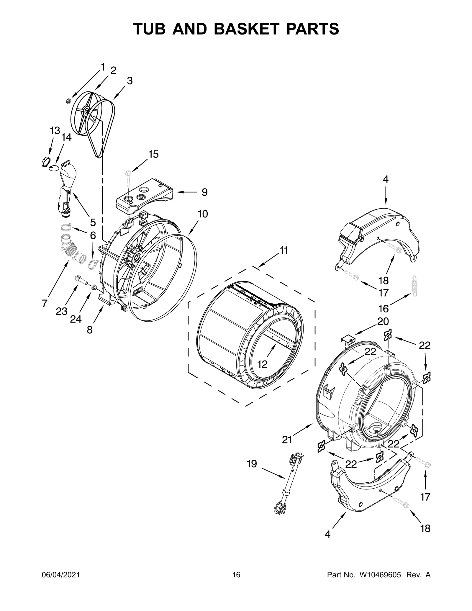 TUB AND BASKET PARTS