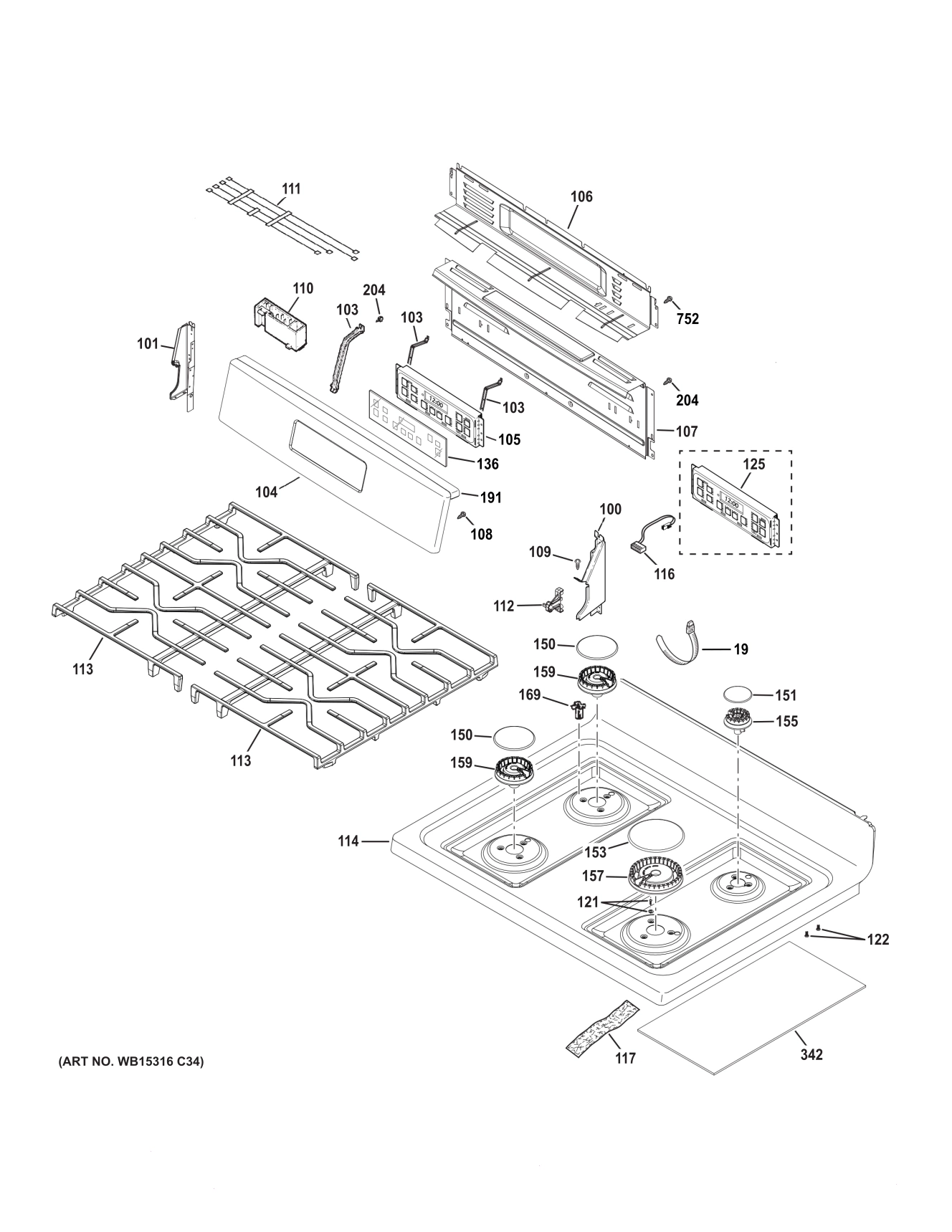CONTROL PANEL & COOKTOP