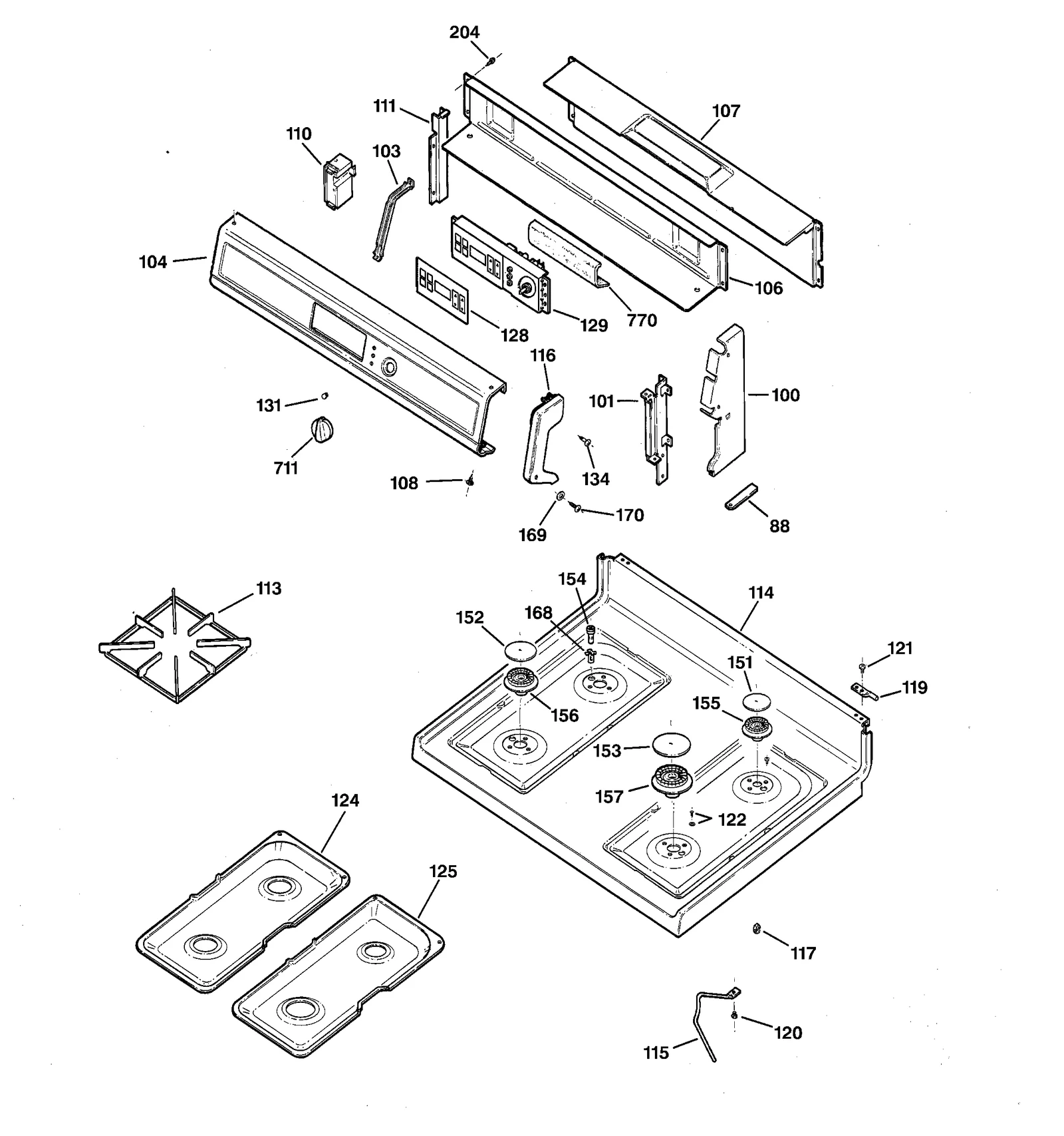 CONTROL PANEL & COOKTOP