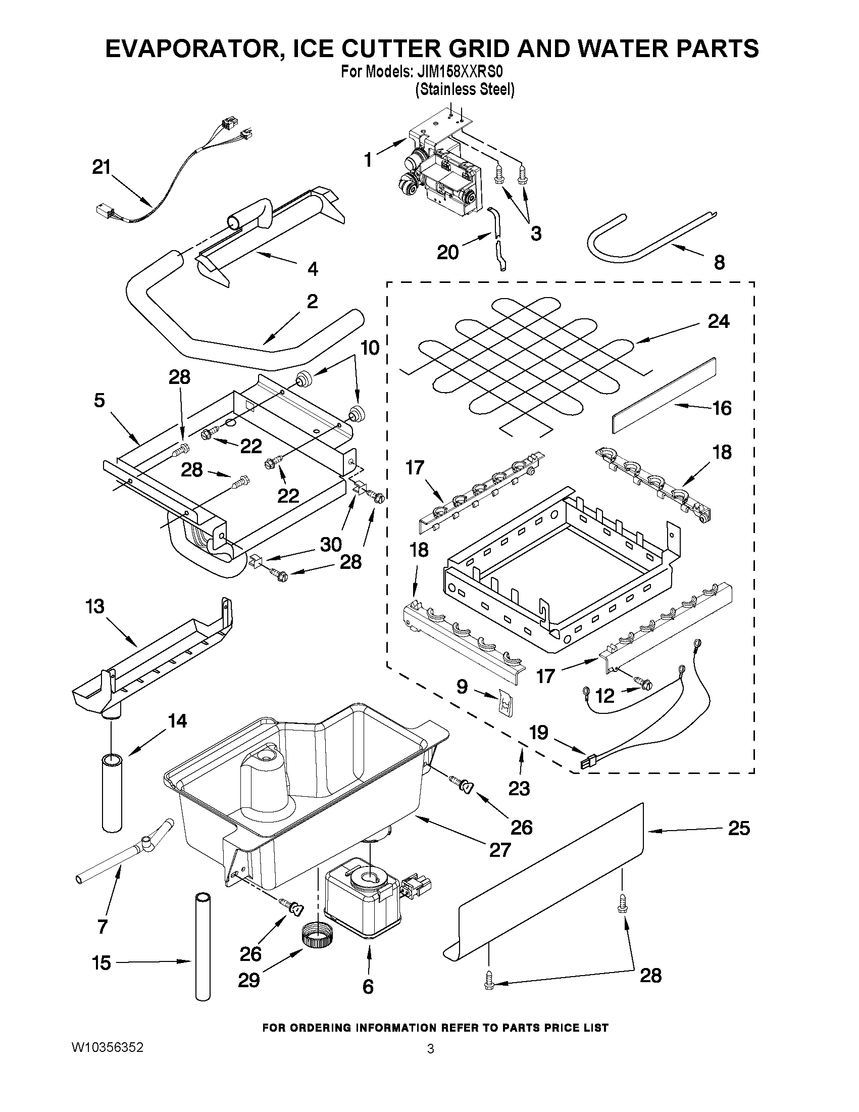 02 - EVAPORATOR, ICE CUTTER GRID AND WATER PARTS