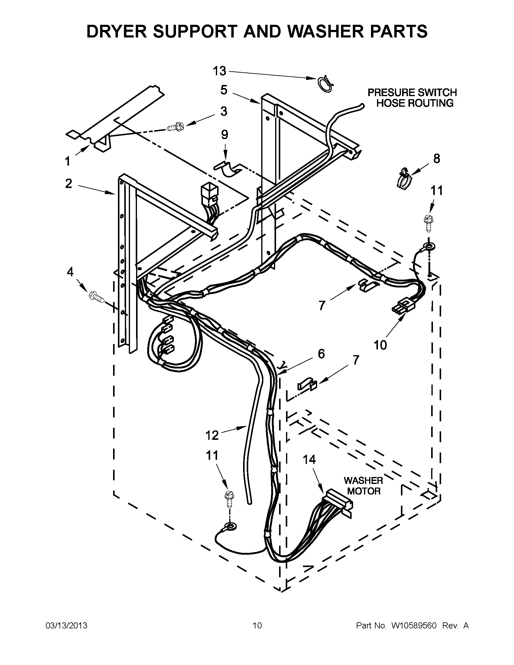 05 - DRYER SUPPORT AND WASHER PARTS