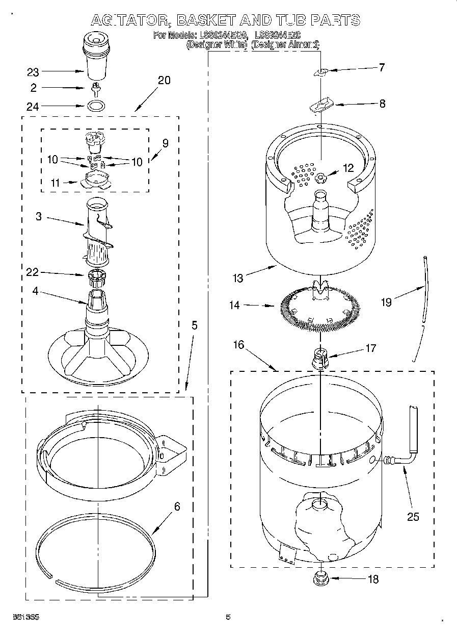 03 - AGITATOR, BASKET AND TUB