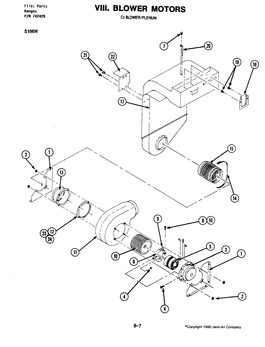 03 - BLOWER MOTOR-BLOWER/PLENUM (S156W)
