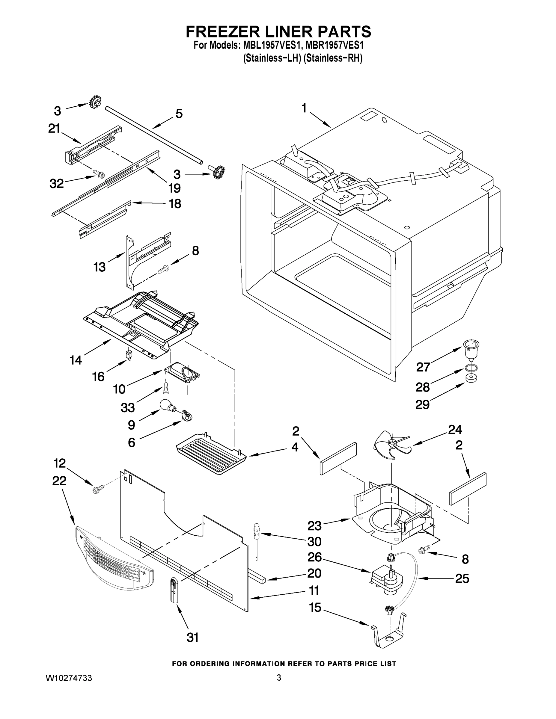 02 - FREEZER LINER PARTS