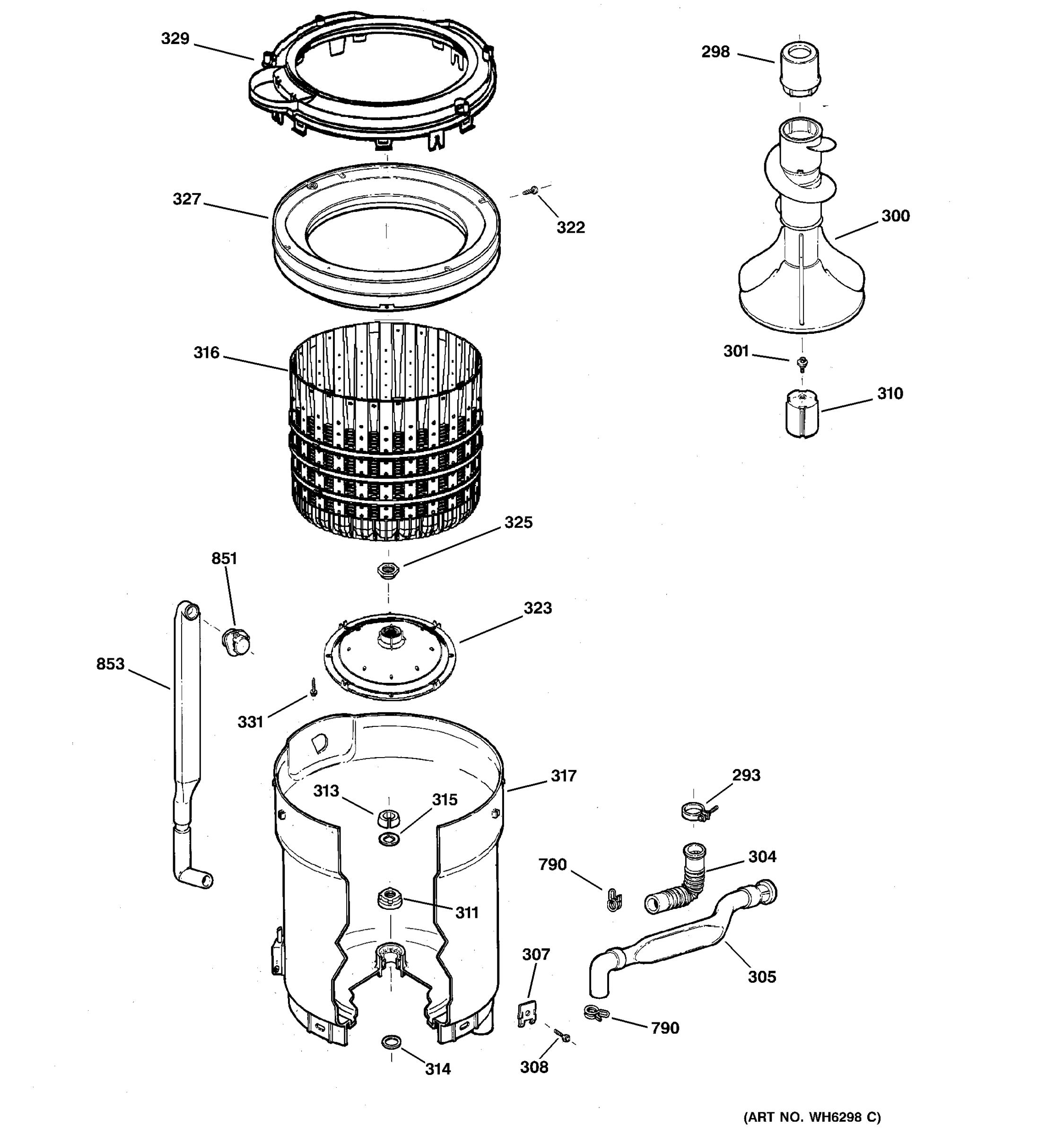 TUB, BASKET & AGITATOR