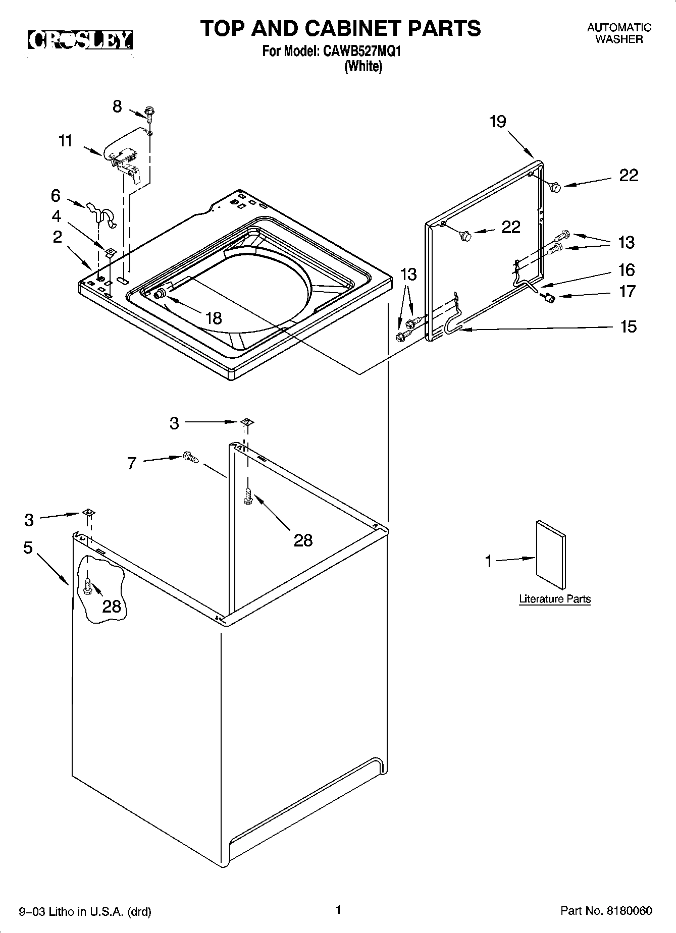 01 - TOP AND CABINET PARTS