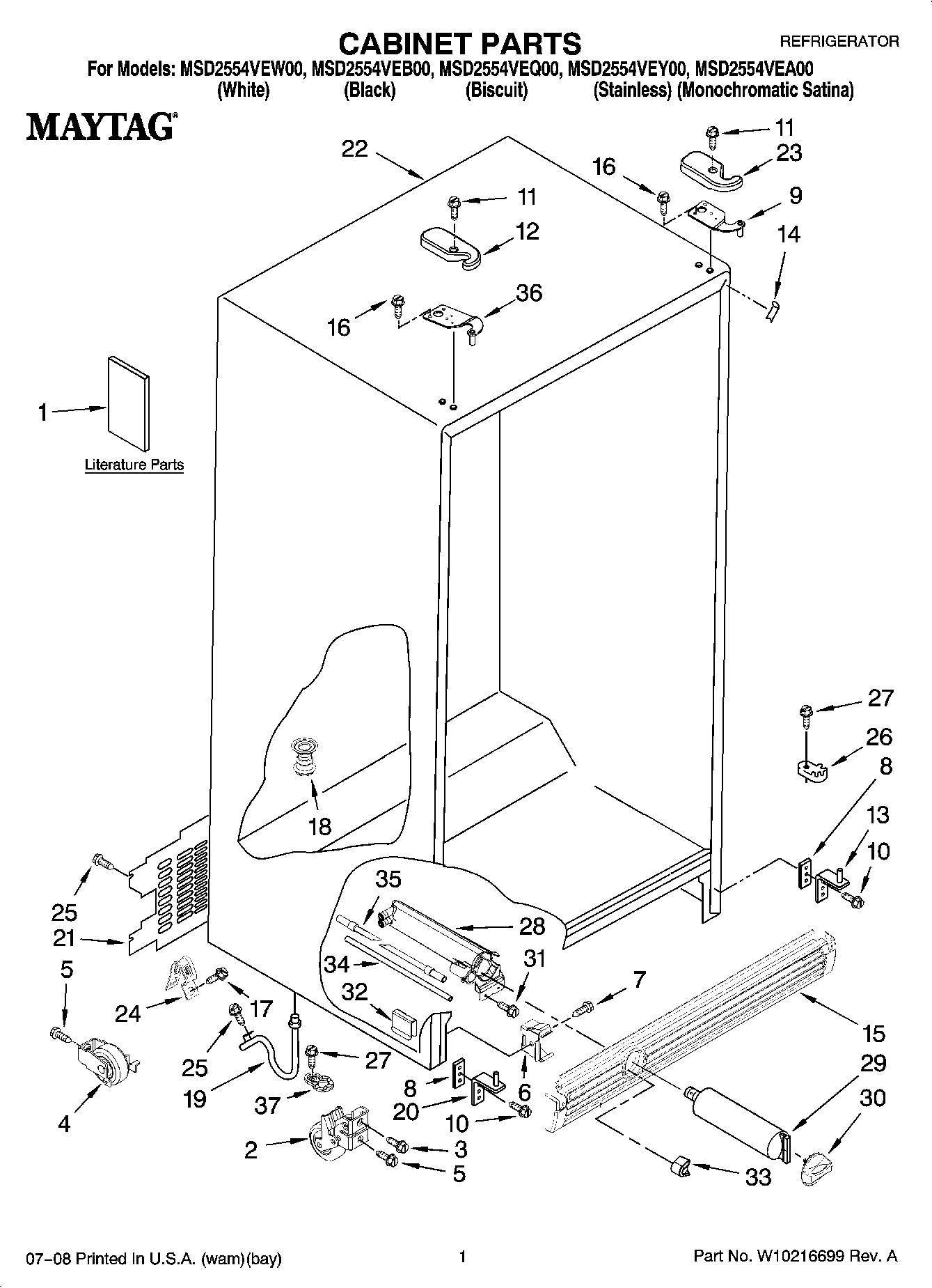 01 - CABINET PARTS