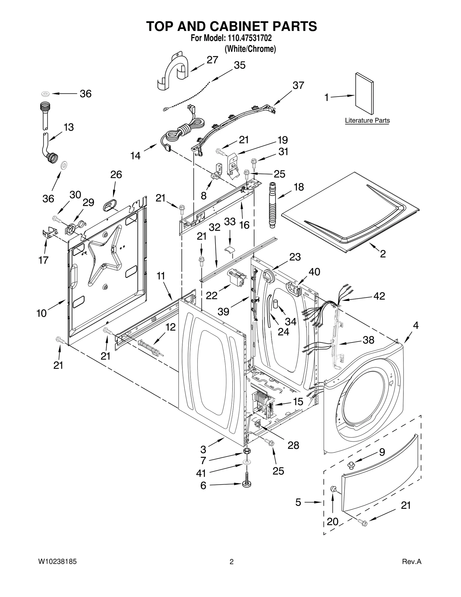 TOP AND CABINET PARTS