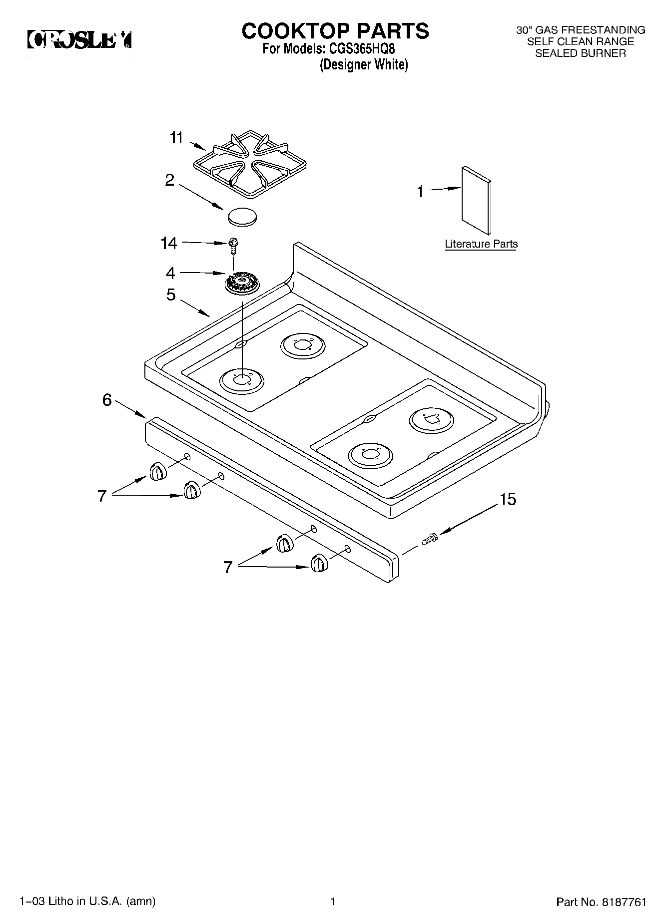 01 - COOKTOP PARTS