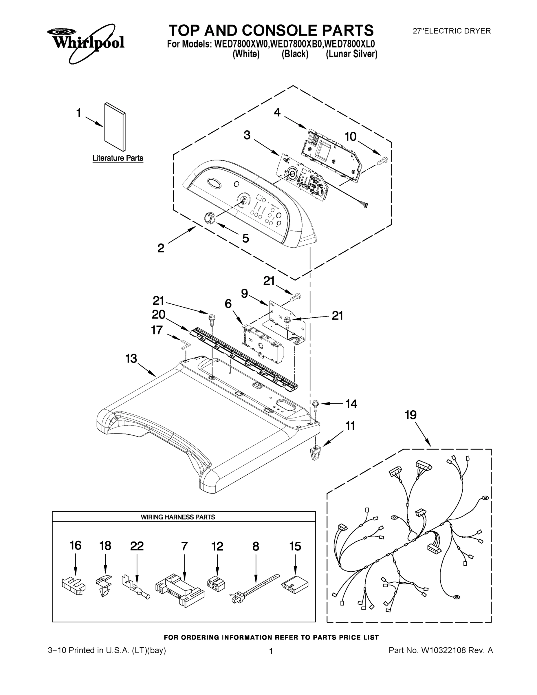 01 - TOP AND CONSOLE PARTS