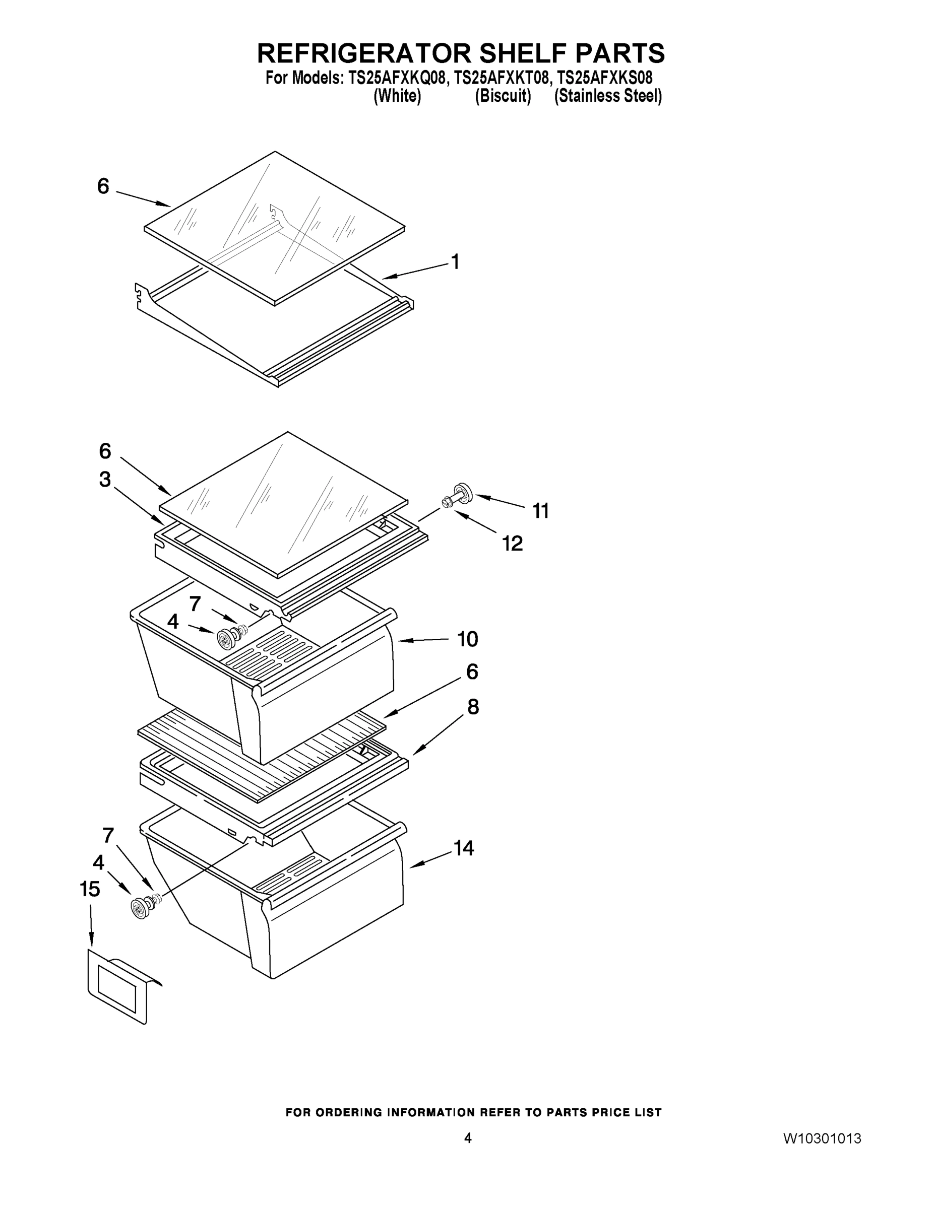 03 - REFRIGERATOR SHELF PARTS