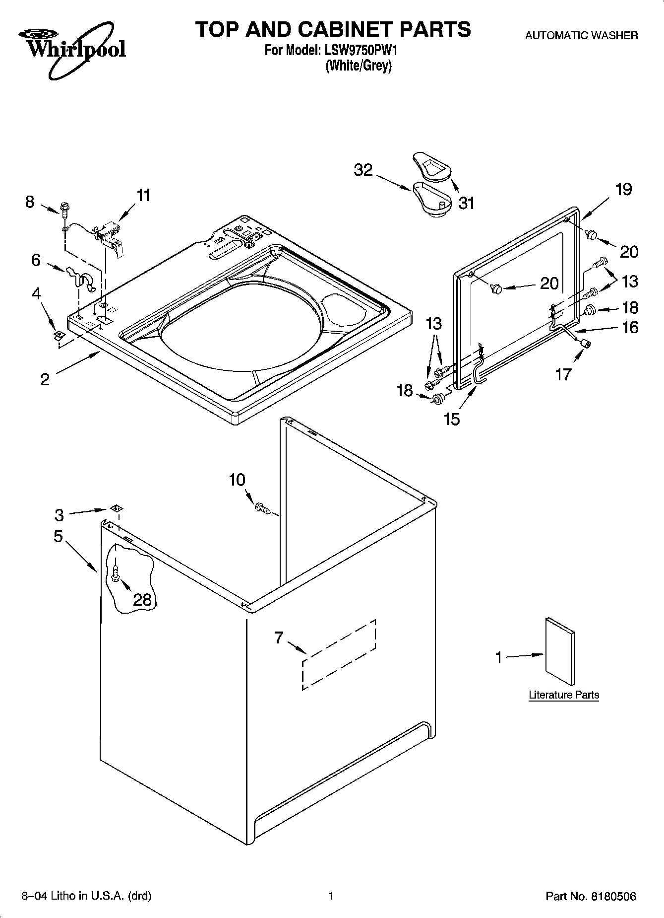 01 - TOP AND CABINET PARTS